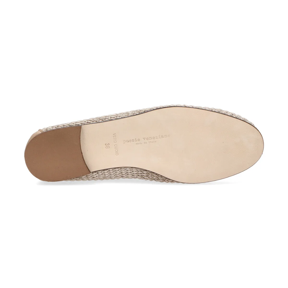 Poesie Veneziane mocassino raffia beige