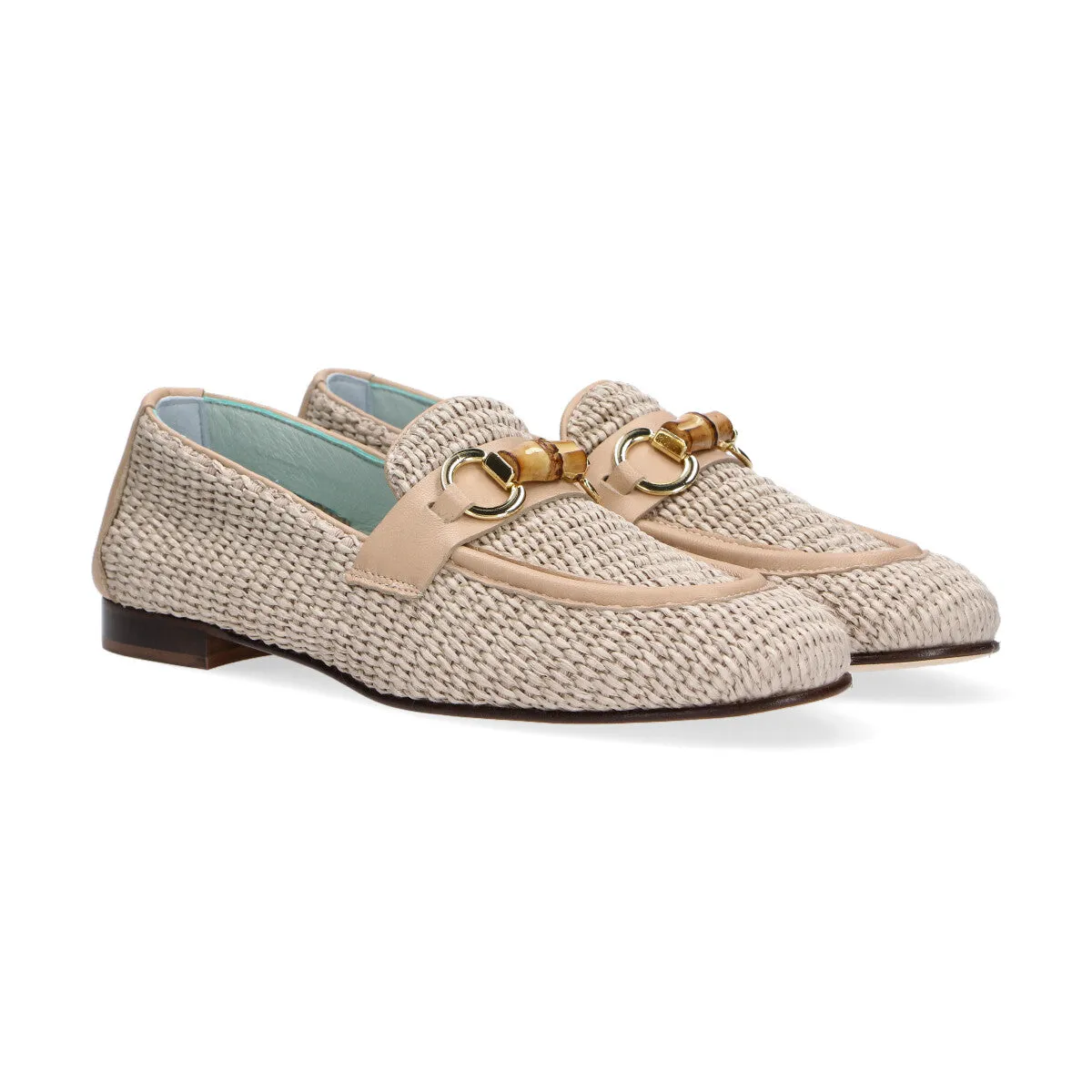 Poesie Veneziane mocassino raffia beige