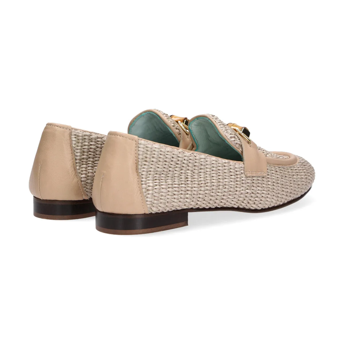 Poesie Veneziane mocassino raffia beige
