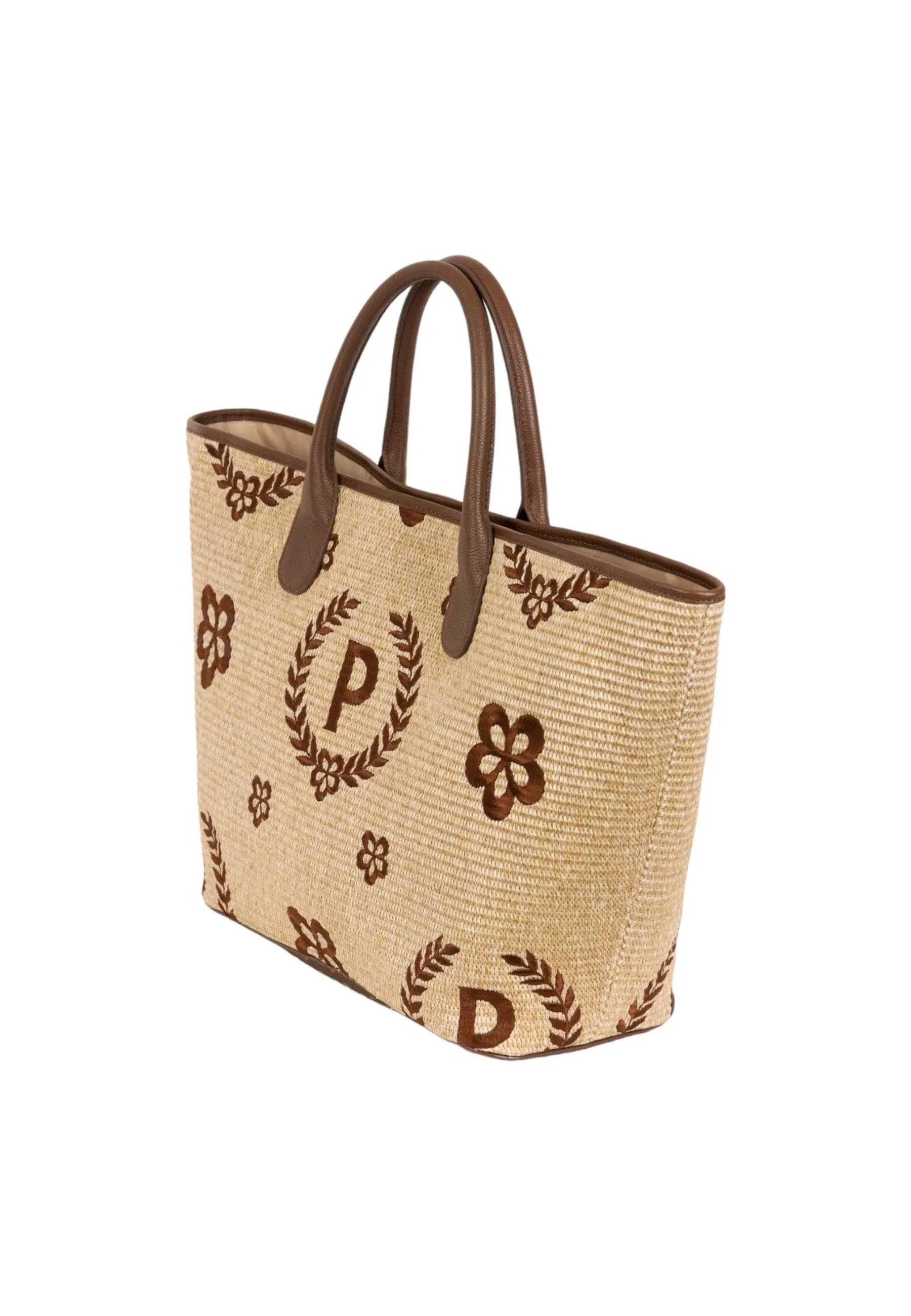 POLLINI Borsa Tote Paglia Donna Natural Testa di Moro TE8480PP0EQ1T10A