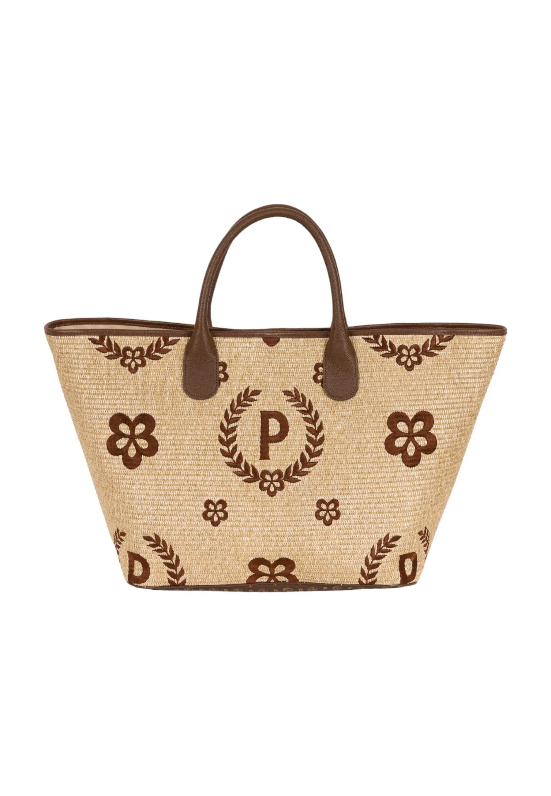 POLLINI Borsa Tote Paglia Donna Natural Testa di Moro TE8480PP0EQ1T10A