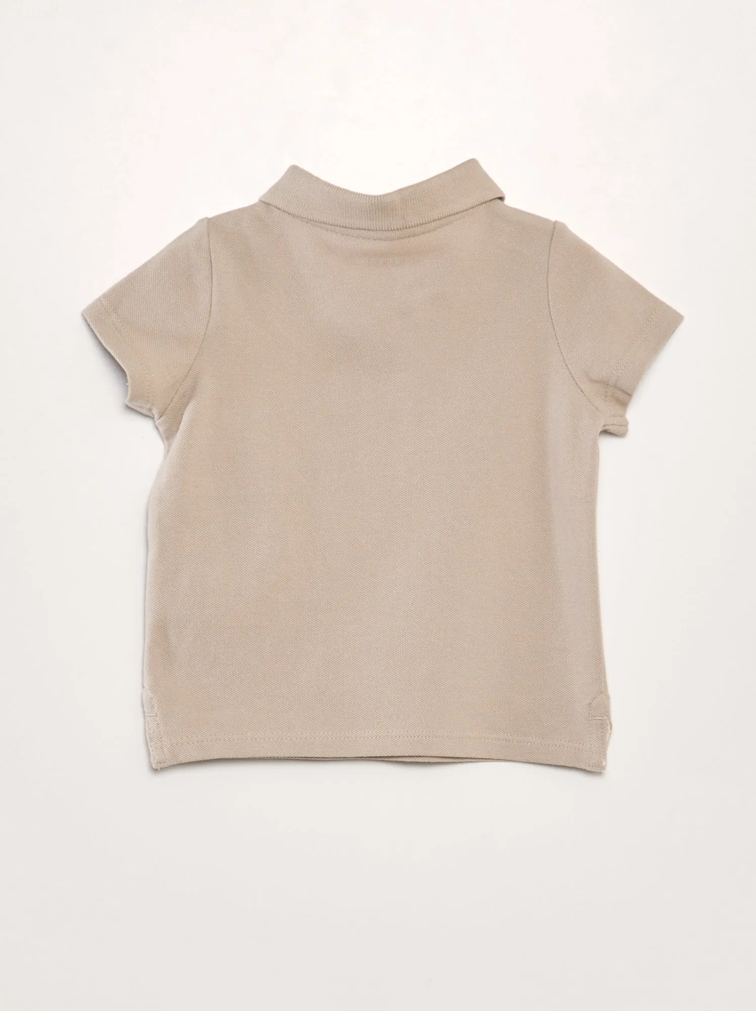 Polo in piqué di cotone 'palme' - BEIGE