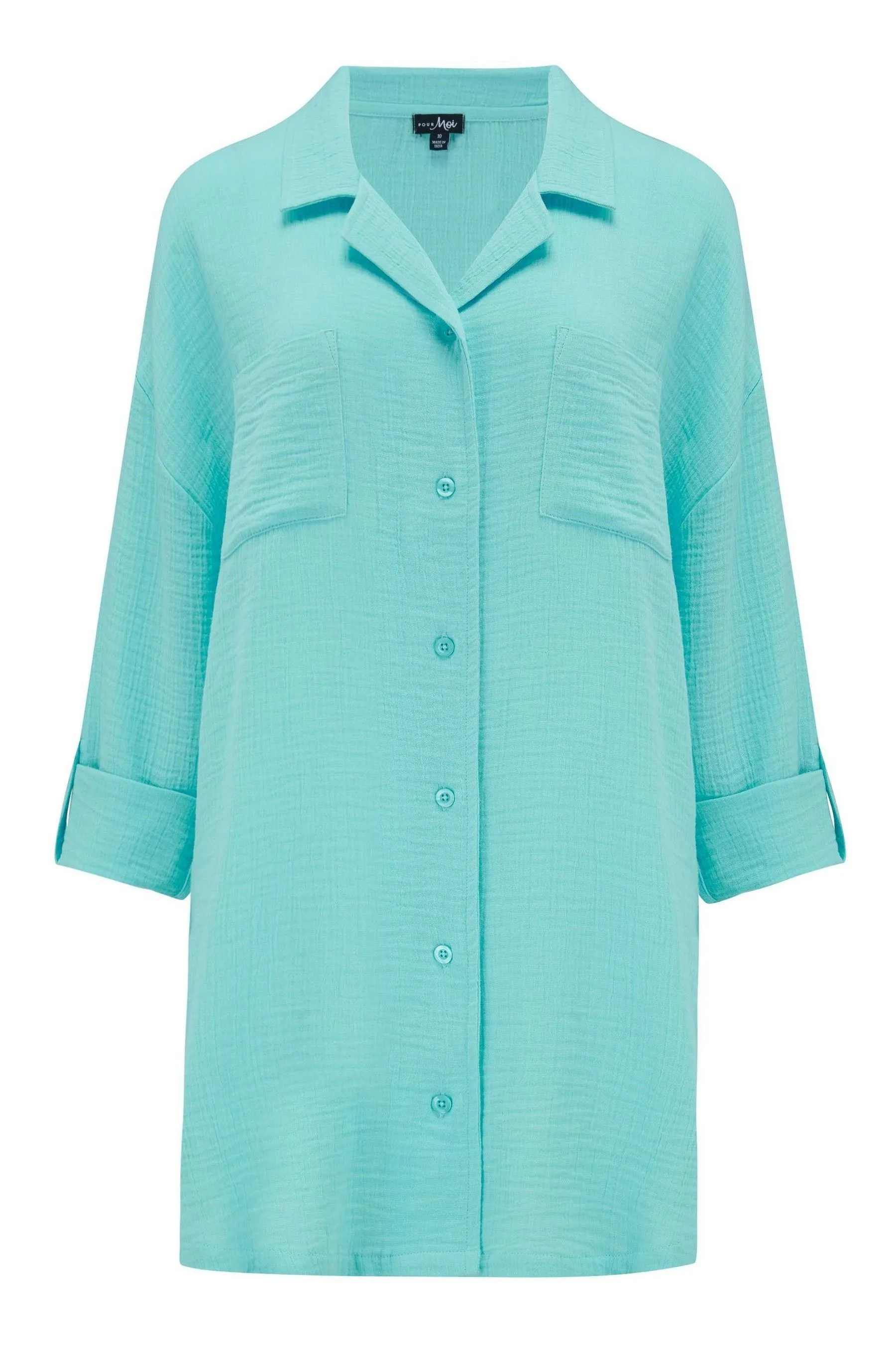 Pour Moi - Camicia oversize con doppio strato e colletto a rever