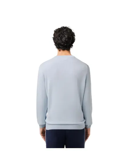 Pullover Lacoste in Cotone Uomo Blu Chiaro