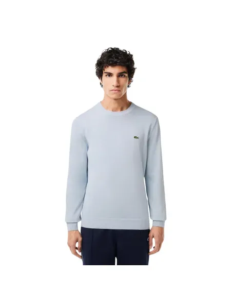 Pullover Lacoste in Cotone Uomo Blu Chiaro