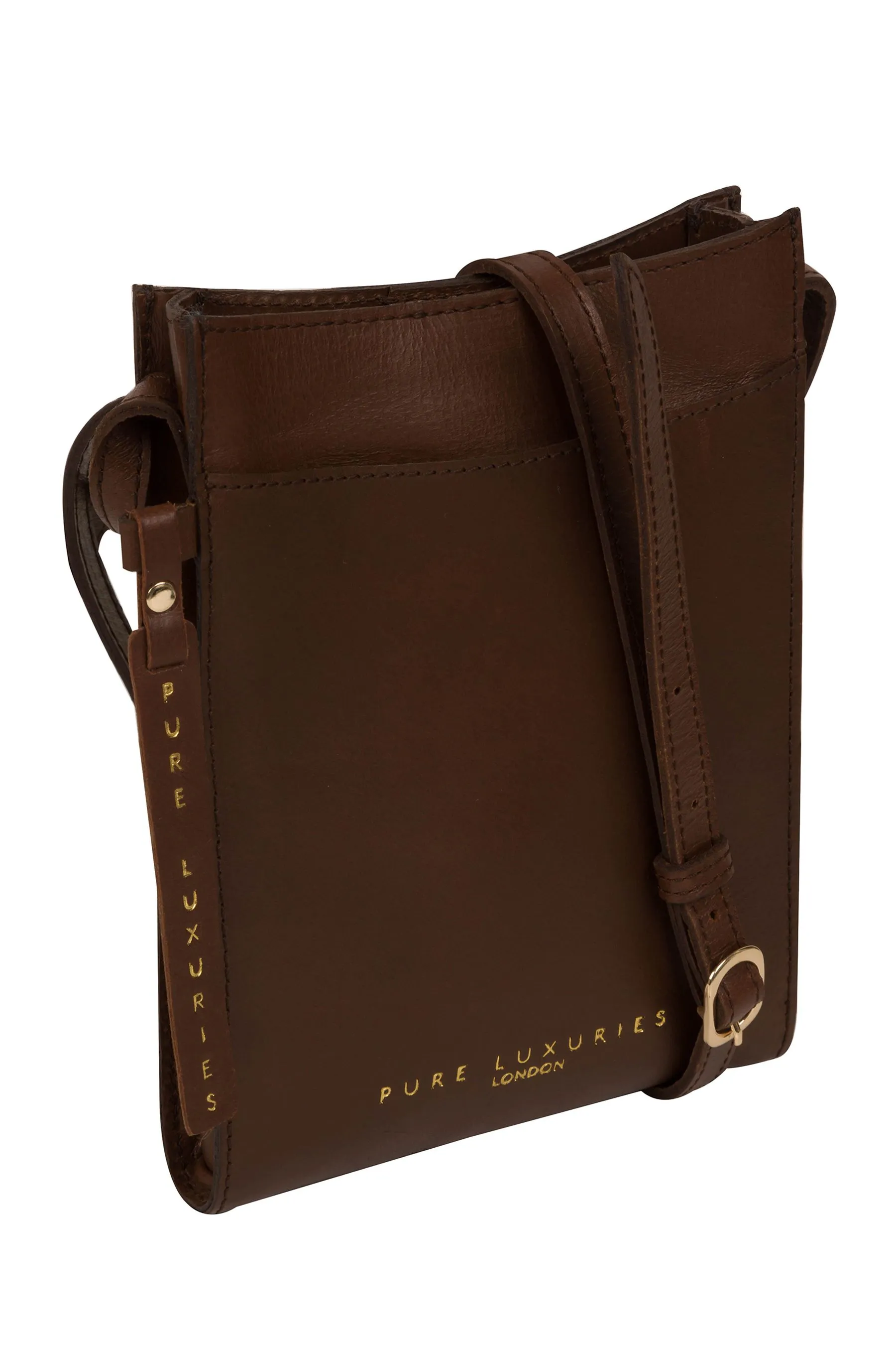 Pure Luxuries London - Barton - Borsa a tracolla per smartphone in pelle conciata vegetale    