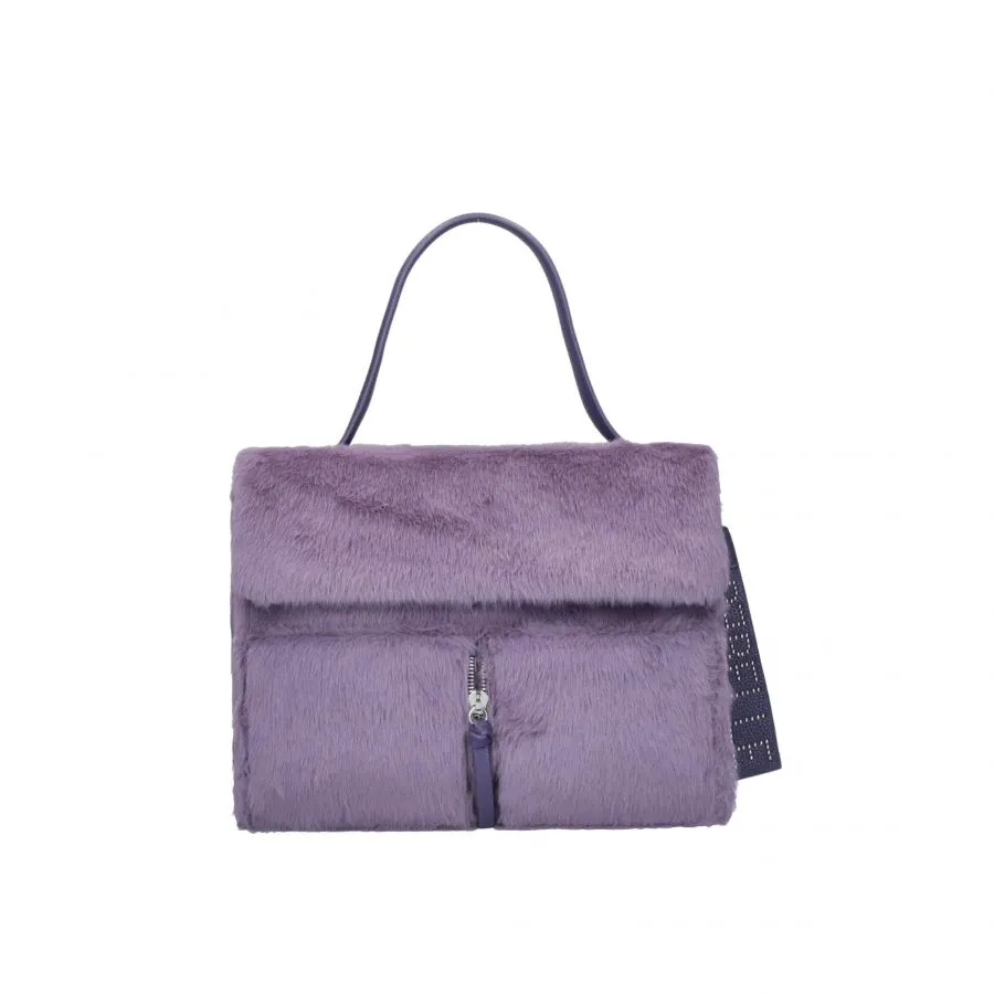 REBELLE Borsa a mano con tracolla pelosa CLIO SATCHEL SOFTLY FUR