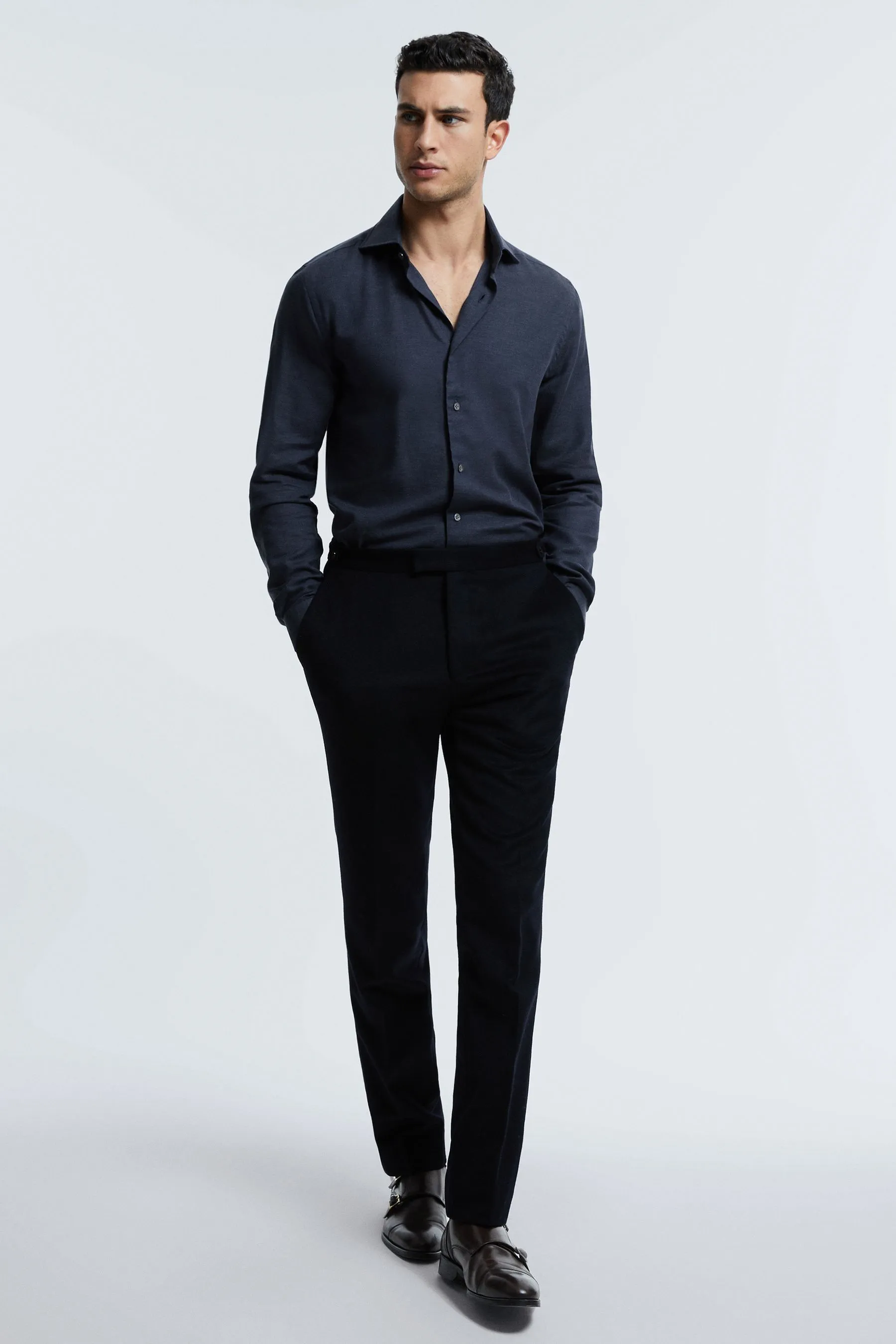 Reiss - Croydon - Camicia in cachemire e cotone italiano    