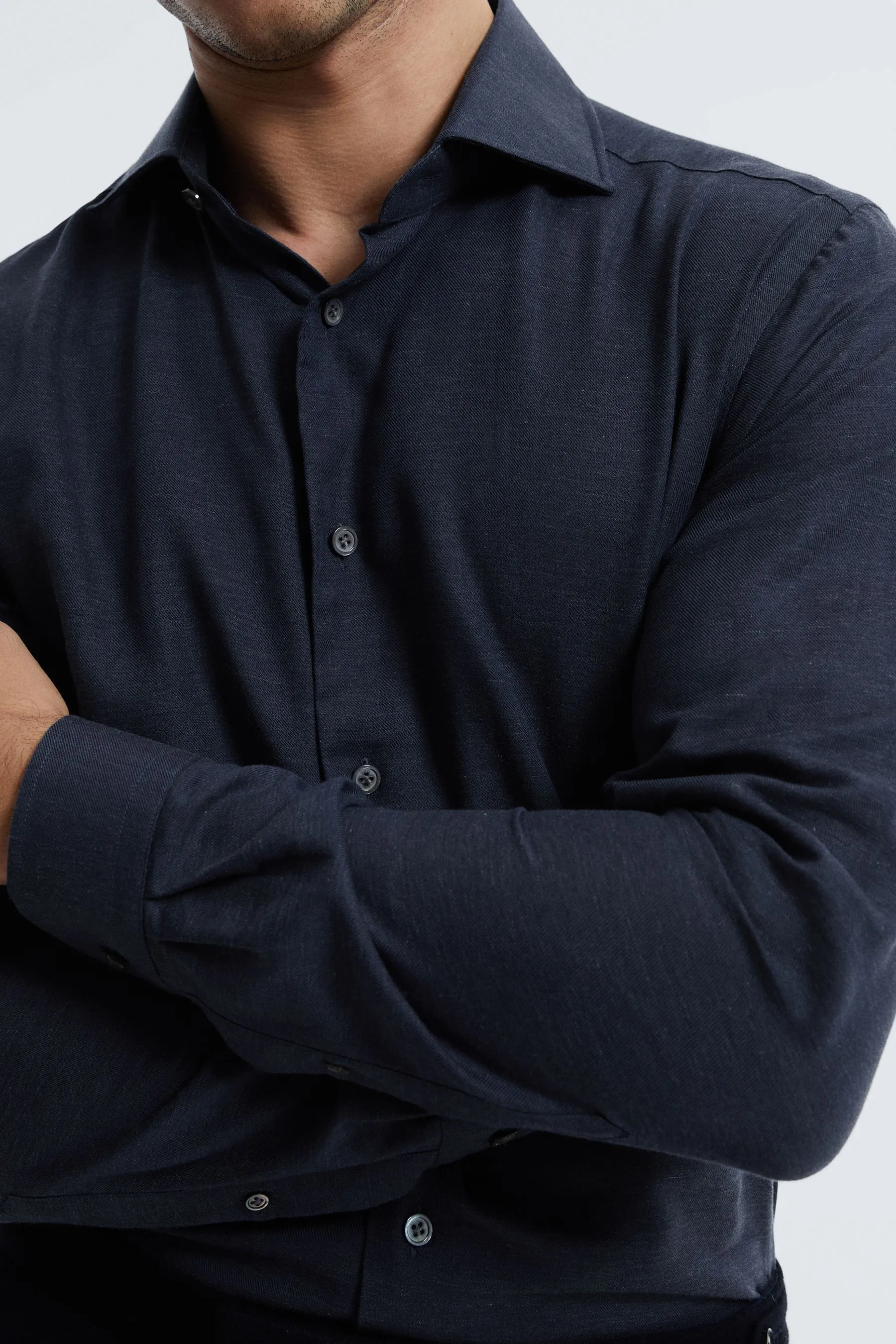 Reiss - Croydon - Camicia in cachemire e cotone italiano    