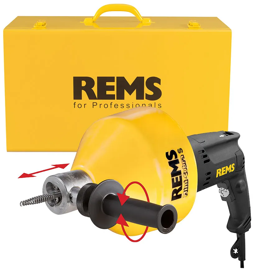 Rems Mini-Cobra S Set - Sonda sturatubi elettrica per tubi da 20 - 50 mm