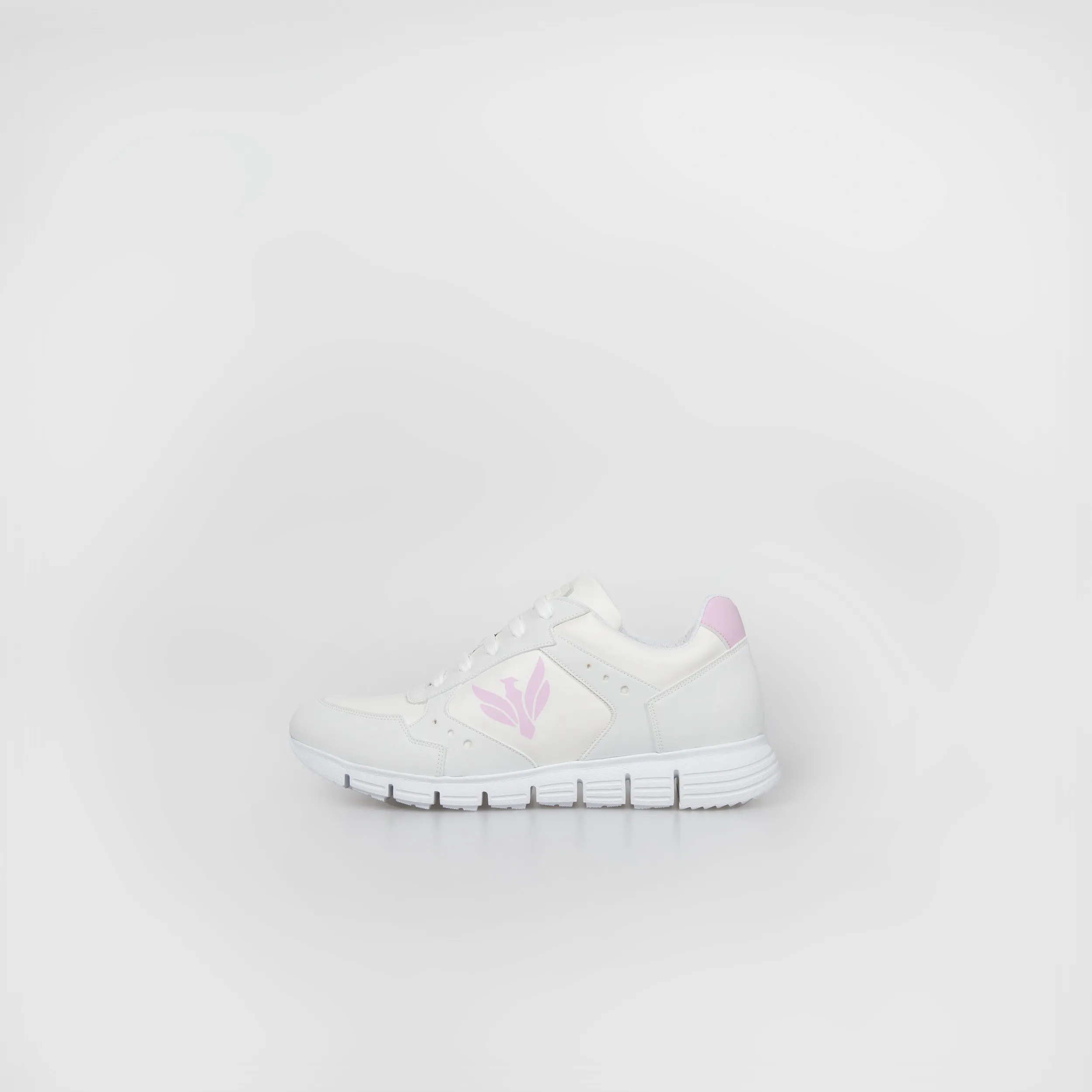 Runner in pelle bianca e rosa