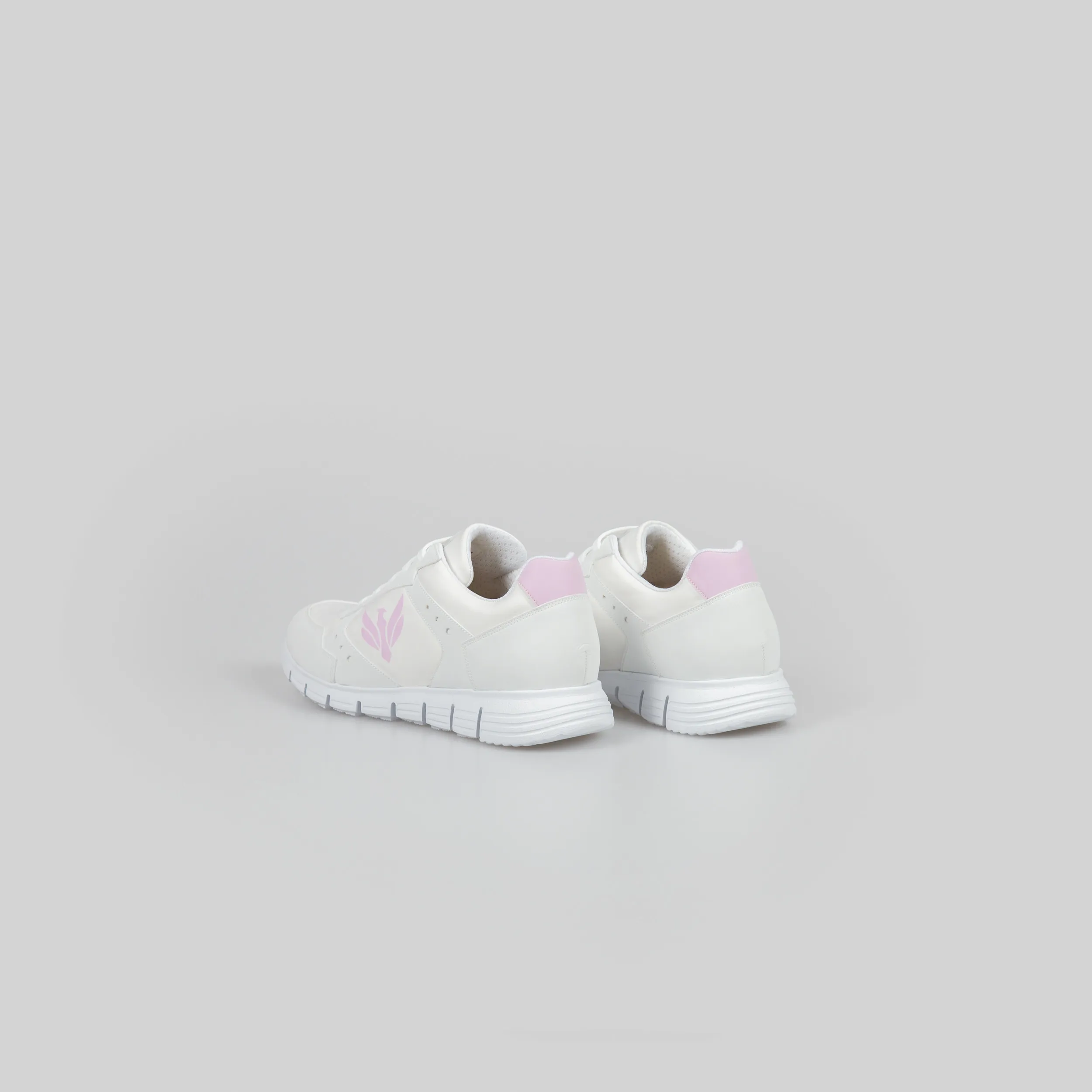 Runner in pelle bianca e rosa