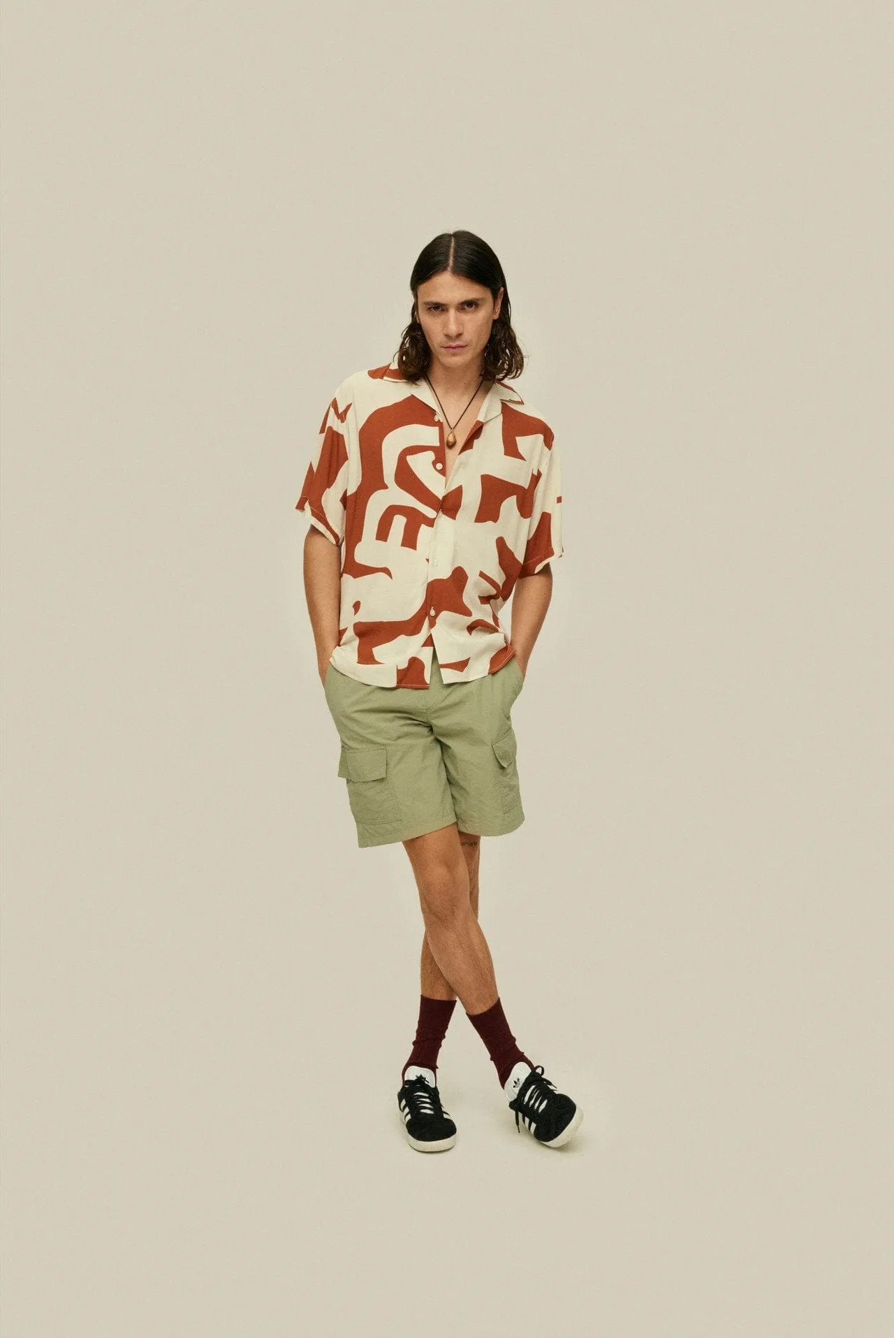 Russet Puzzlotec Viscose Shirt
