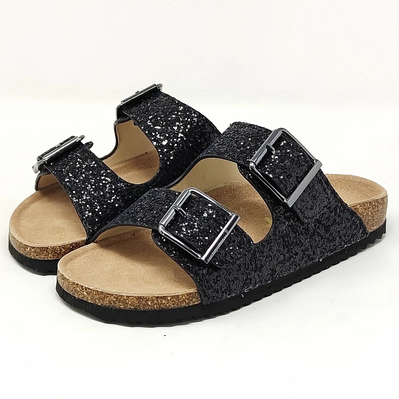 SANDALO IN GLITTER CON SOLETTO IN CAMOSCIO COD. 2