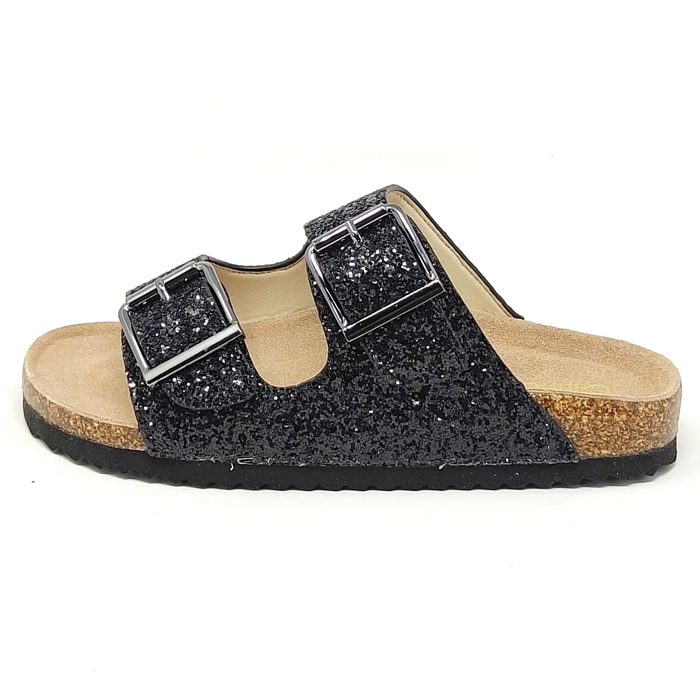 SANDALO IN GLITTER CON SOLETTO IN CAMOSCIO COD. 2