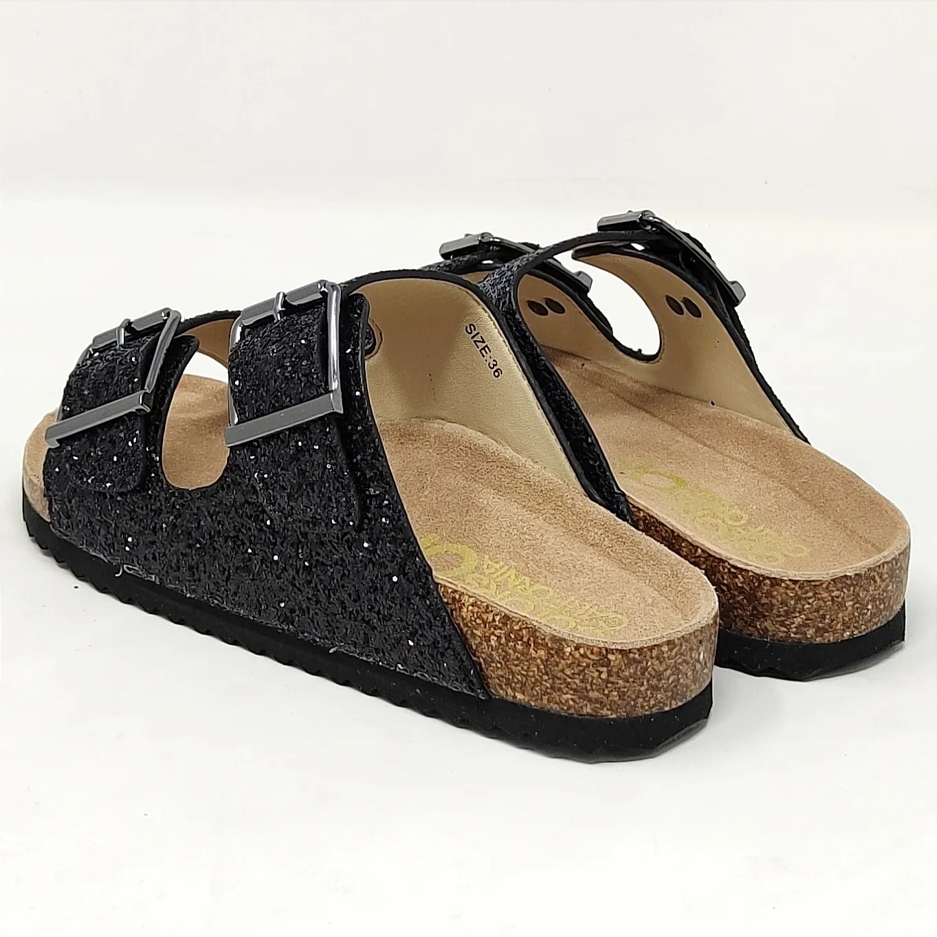 SANDALO IN GLITTER CON SOLETTO IN CAMOSCIO COD. 2