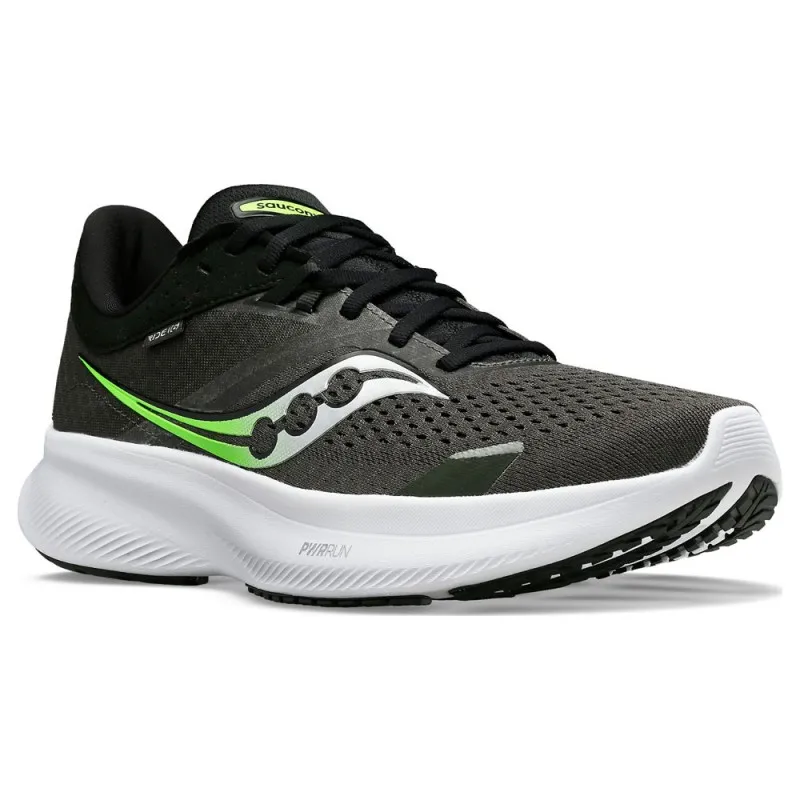 Saucony Ride 16 Nero Grigio Verde - Scarpe Running Uomo