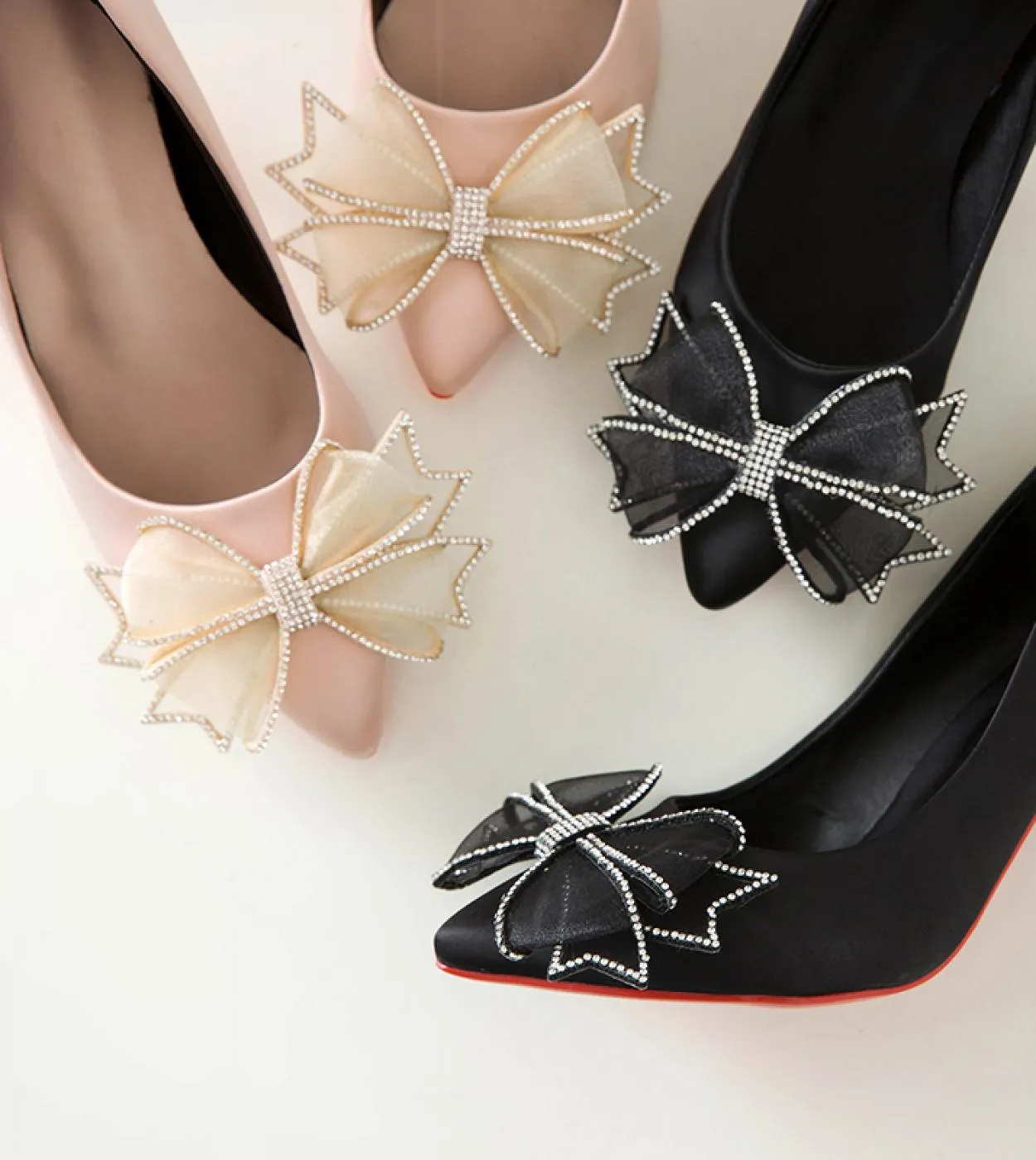 Scarpe con tacco alto in cristallo moda donna primavera autunno 2022 marchio di lusso con fiocco a punta scarpe da donna abito i