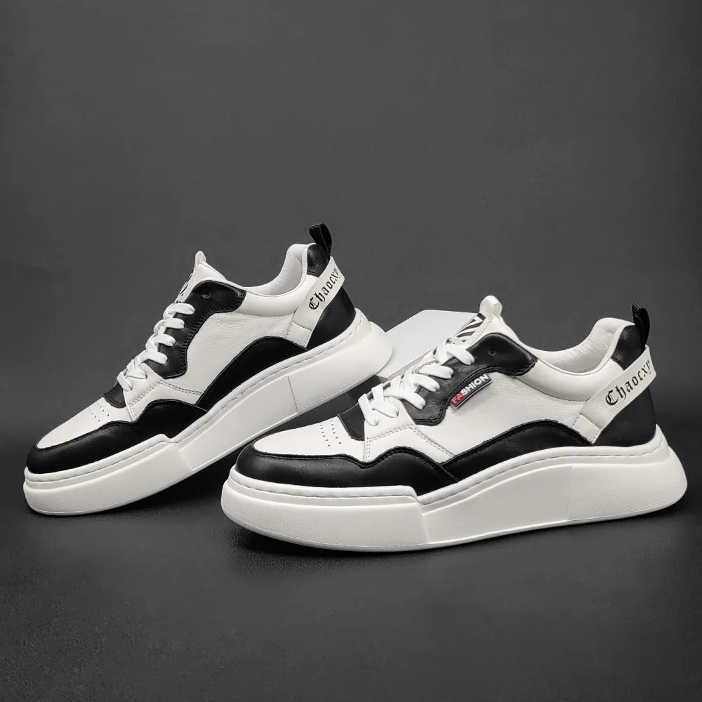 Scarpe da ginnastica casual in pelle patchwork traspirante moda uomo