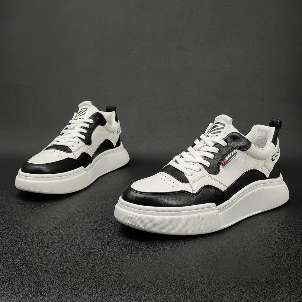 Scarpe da ginnastica casual in pelle patchwork traspirante moda uomo