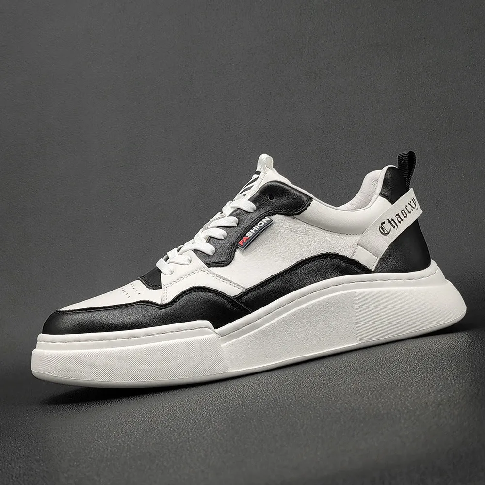Scarpe da ginnastica casual in pelle patchwork traspirante moda uomo