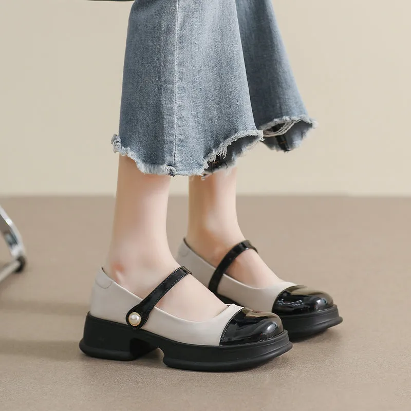 Scarpe Mary Jane casual moda donna con suola spessa