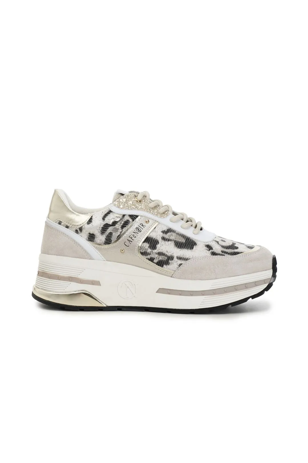 sneakers in similpelle e pelle con dettagli animalier