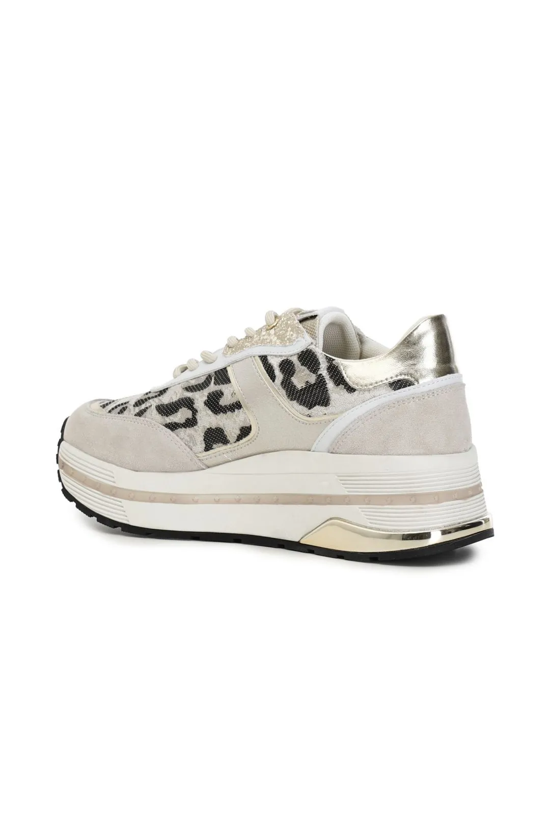 sneakers in similpelle e pelle con dettagli animalier