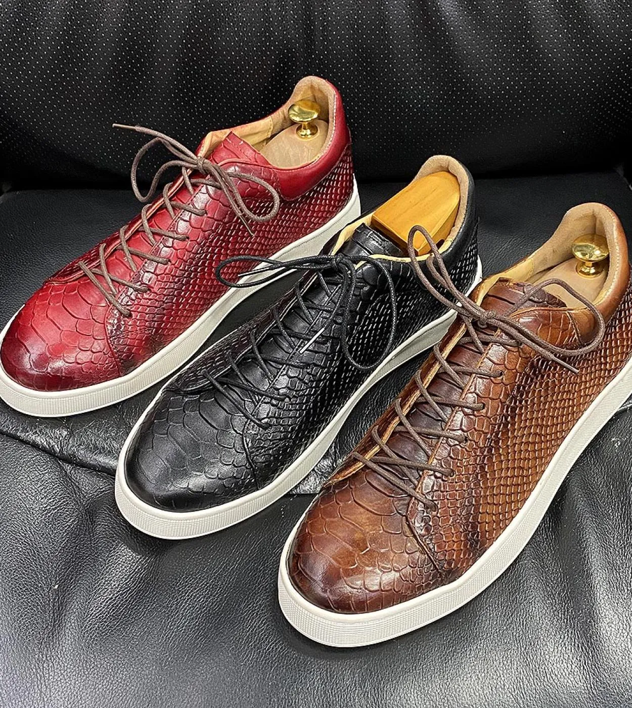 Sneakers Scarpe in pelle da uomo Scarpe da uomo Scarpe da uomo in vera pelle taglia 50 Sneakers Scarpe casual in pelle