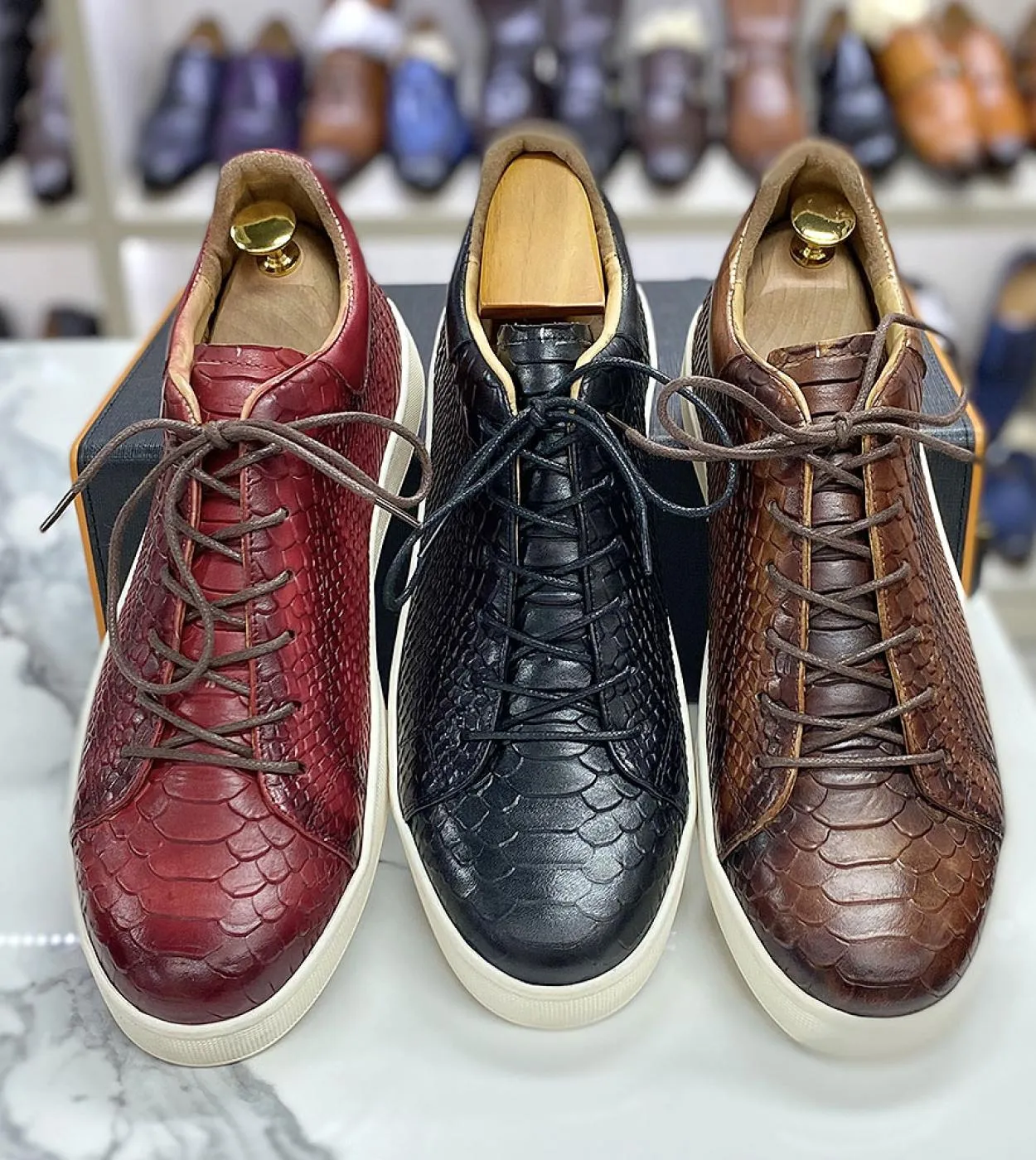 Sneakers Scarpe in pelle da uomo Scarpe da uomo Scarpe da uomo in vera pelle taglia 50 Sneakers Scarpe casual in pelle