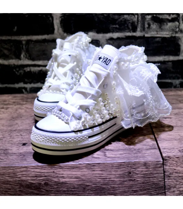 Sneakers wedding pearl