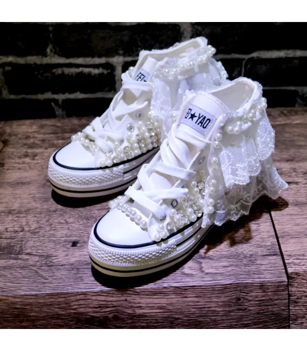 Sneakers wedding pearl