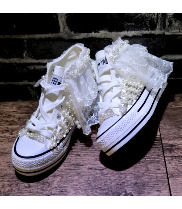 Sneakers wedding pearl