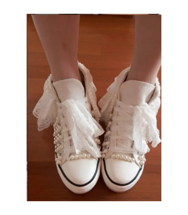 Sneakers wedding pearl