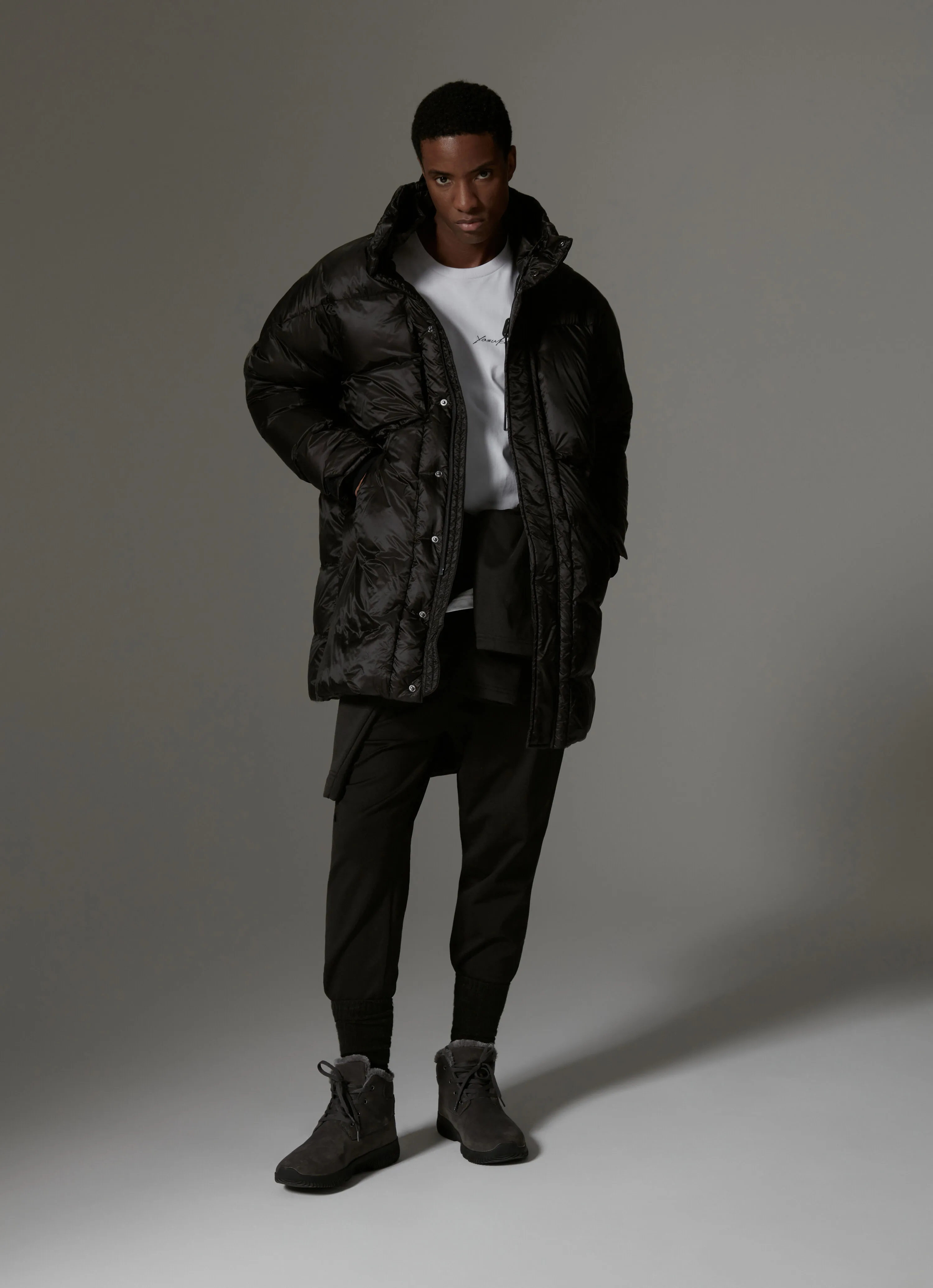 Solid-colour mini rip-stop maxi-parka