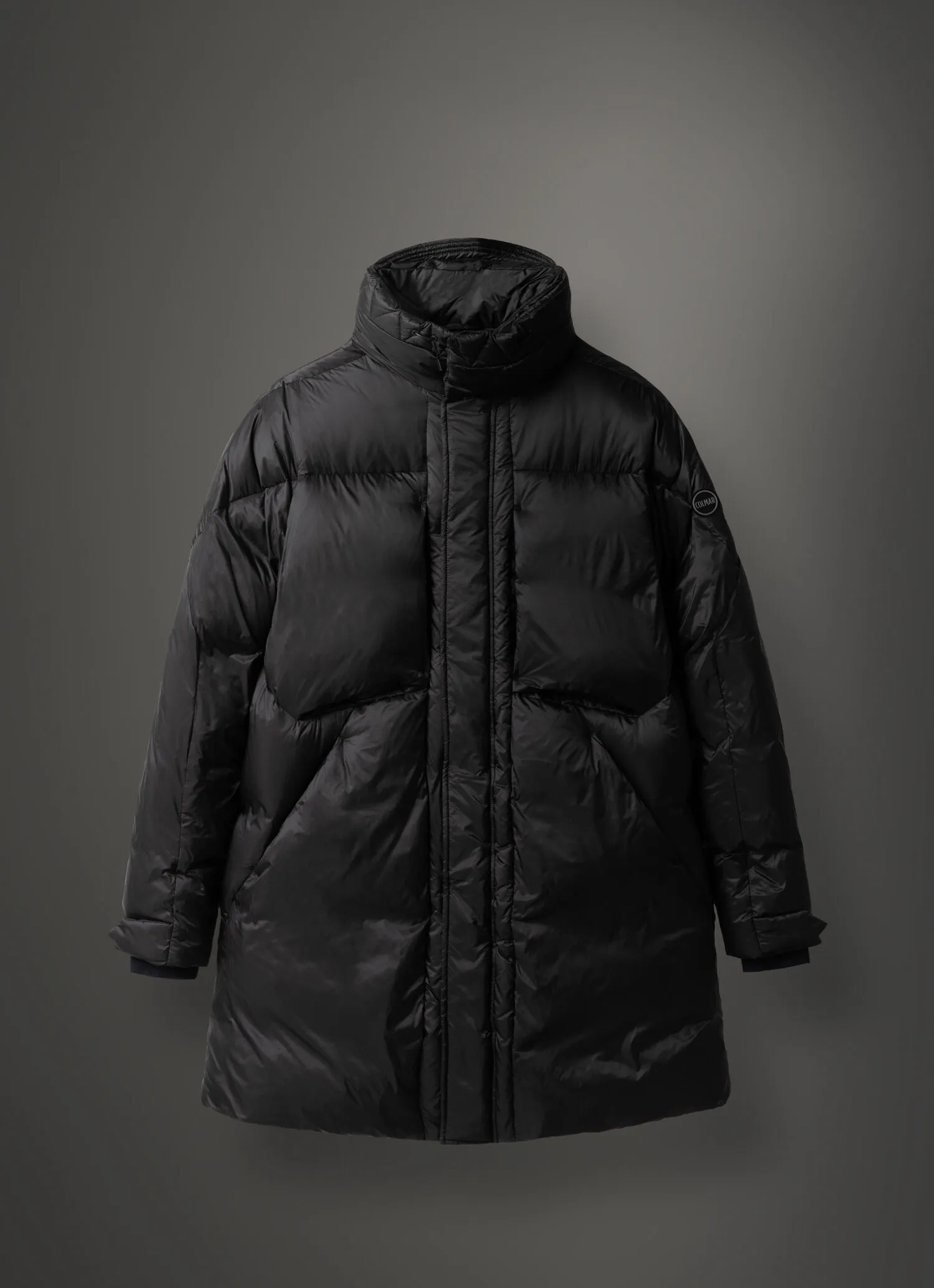 Solid-colour mini rip-stop maxi-parka