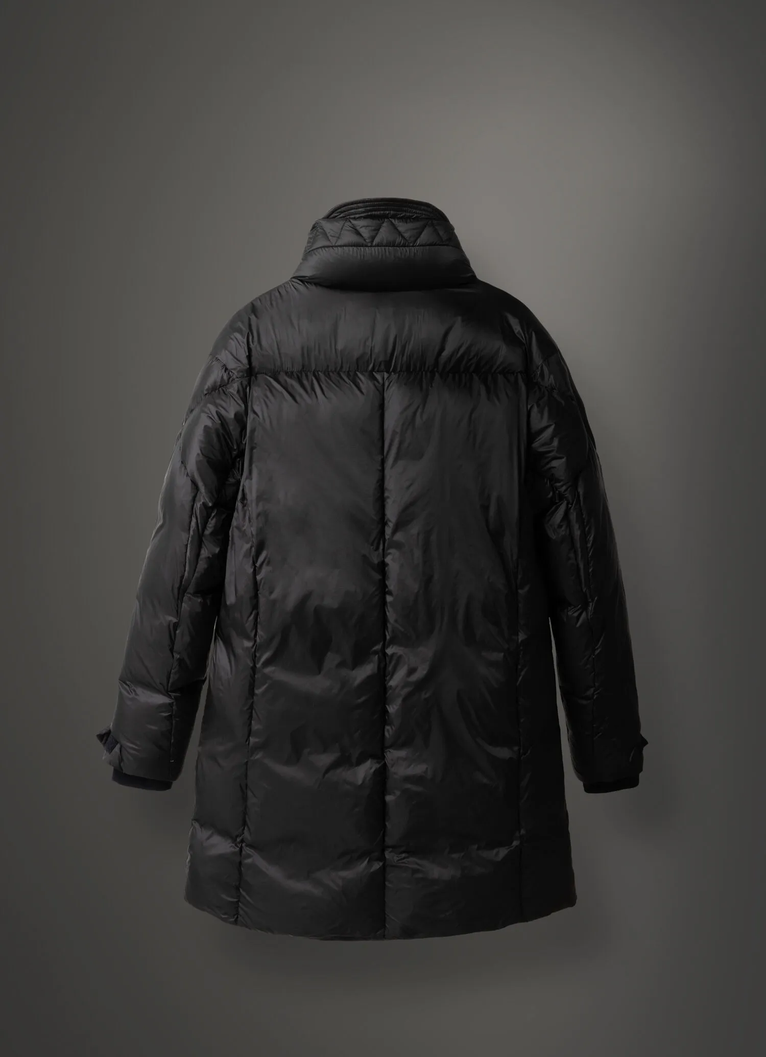 Solid-colour mini rip-stop maxi-parka