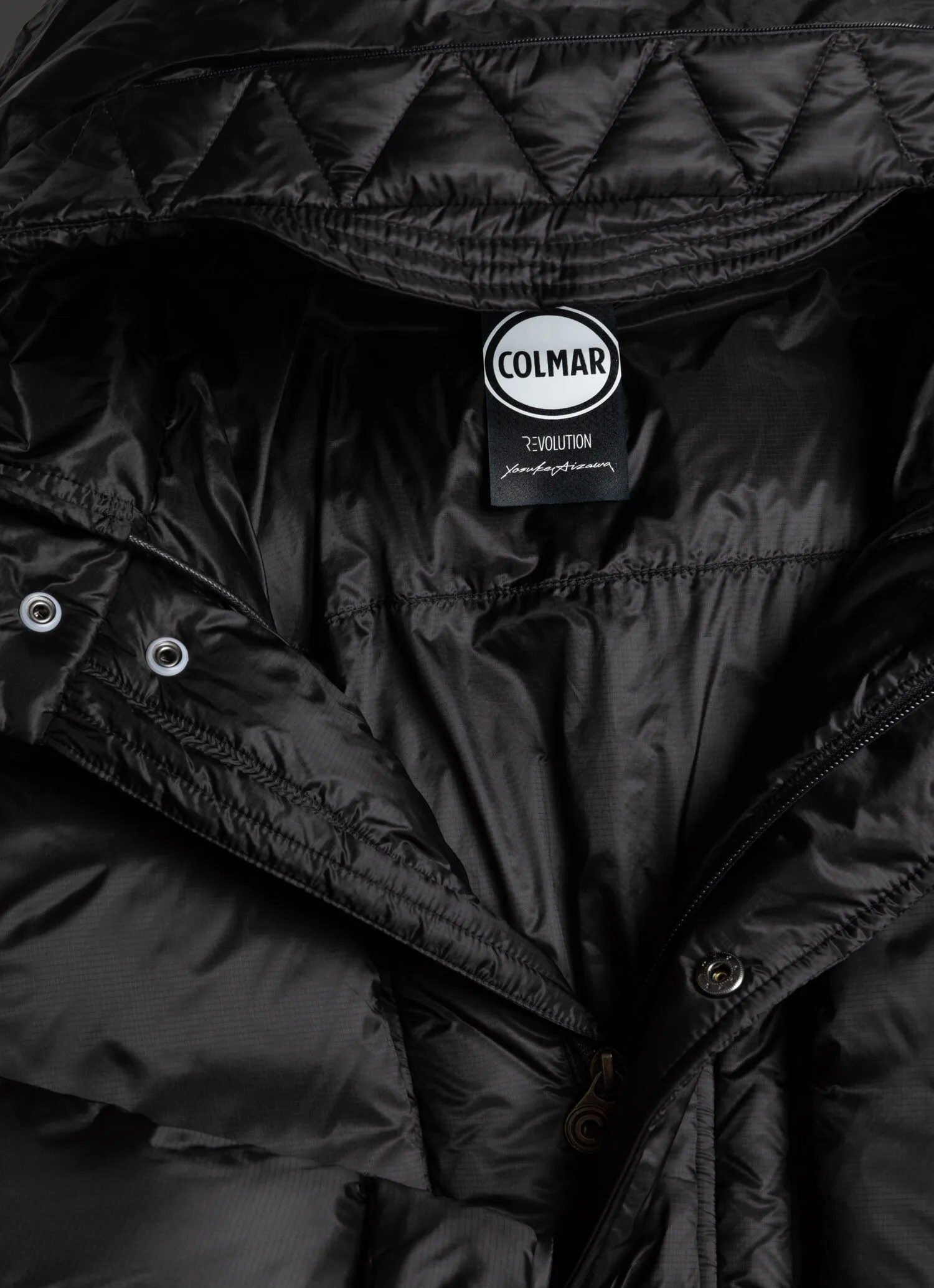 Solid-colour mini rip-stop maxi-parka