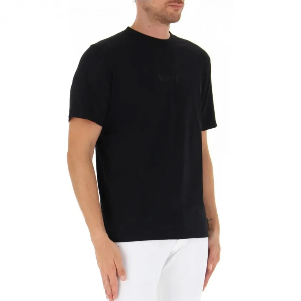 T-Shirt Con Logo Ricamato Nero