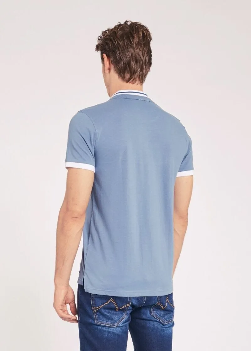 T-shirt polo con collo stampato