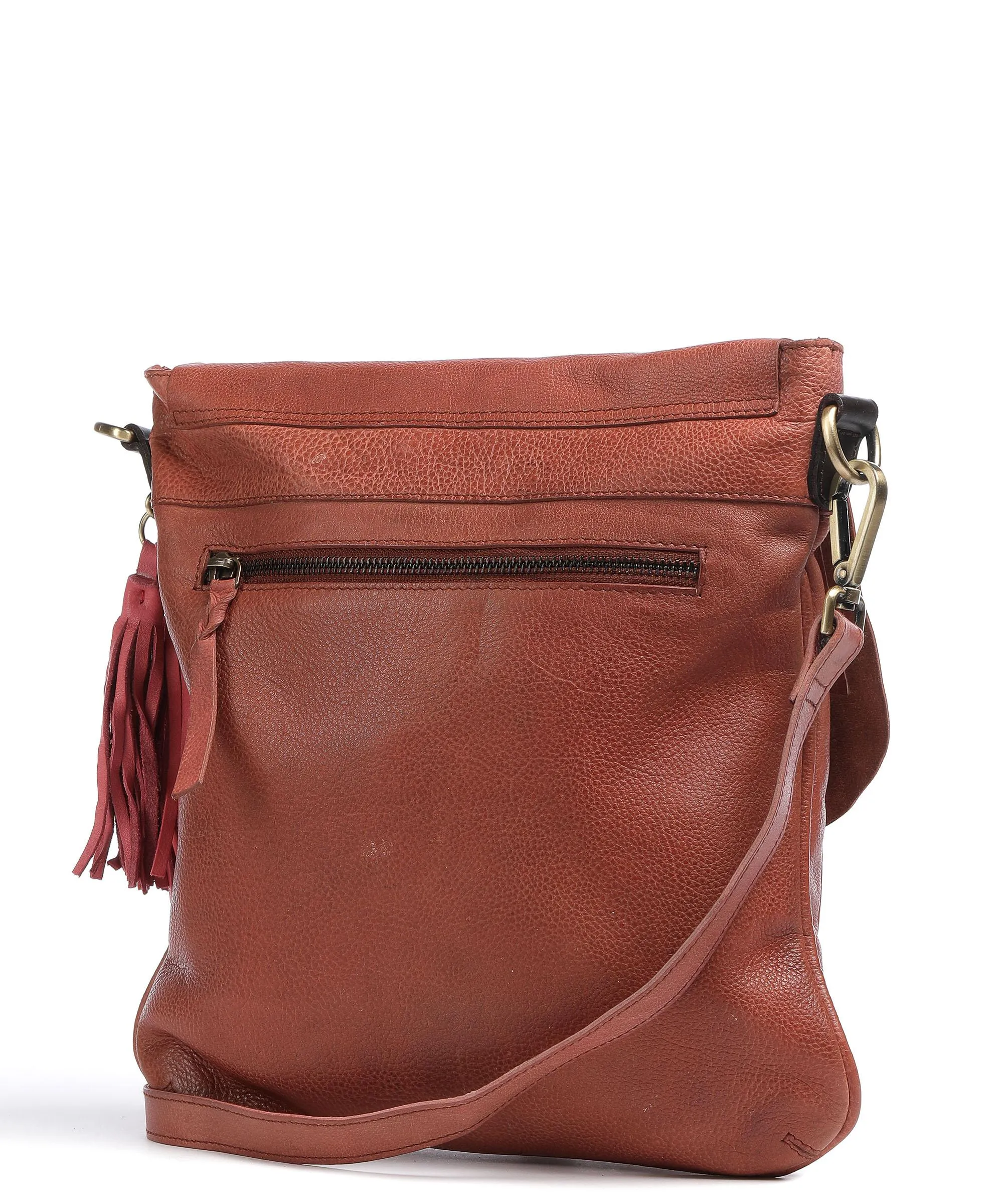  Taschendieb Wien Kohlmarkt 1 Borsa a spalla pelle di vacchetta grana marrone rosso  