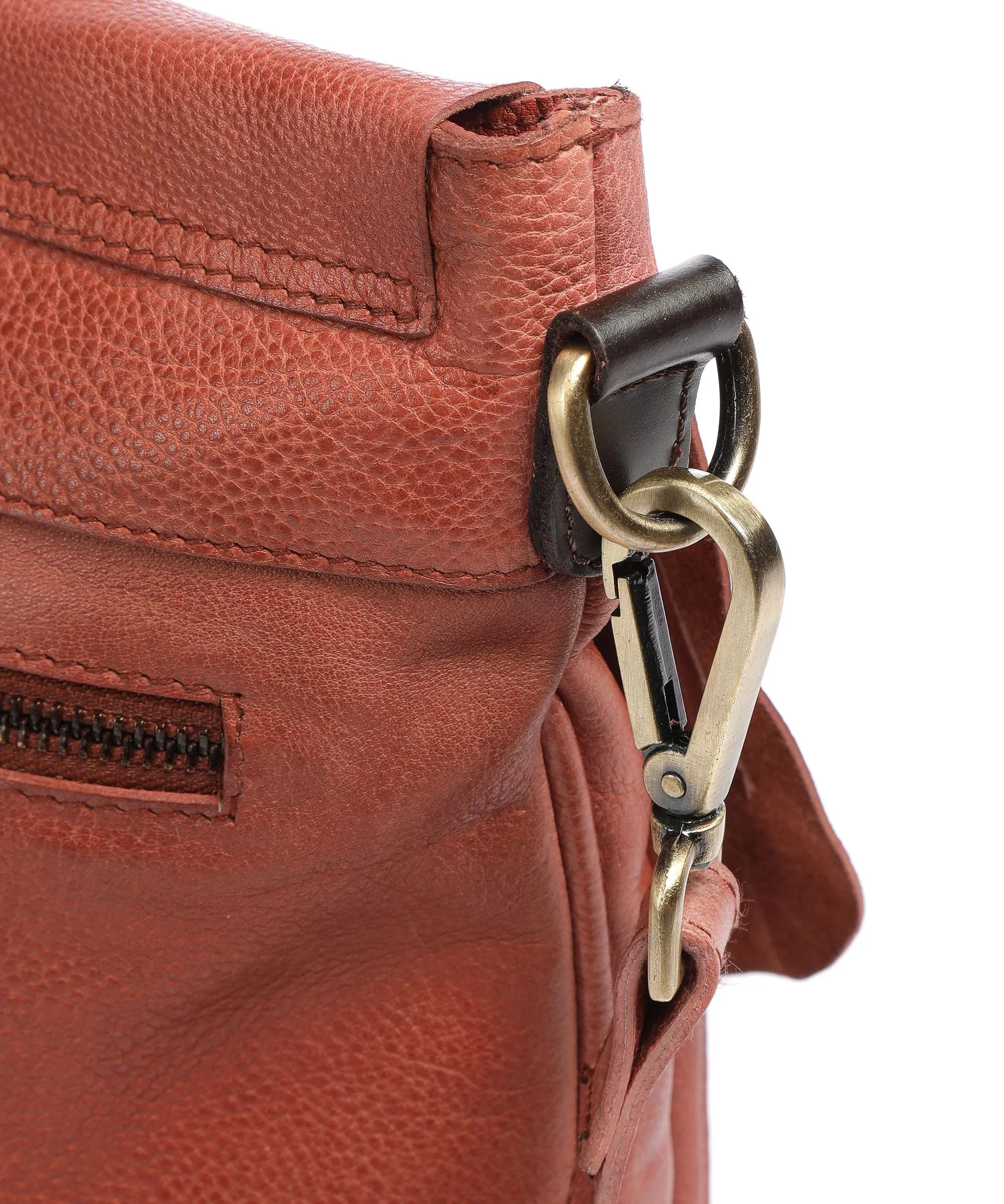  Taschendieb Wien Kohlmarkt 1 Borsa a spalla pelle di vacchetta grana marrone rosso  