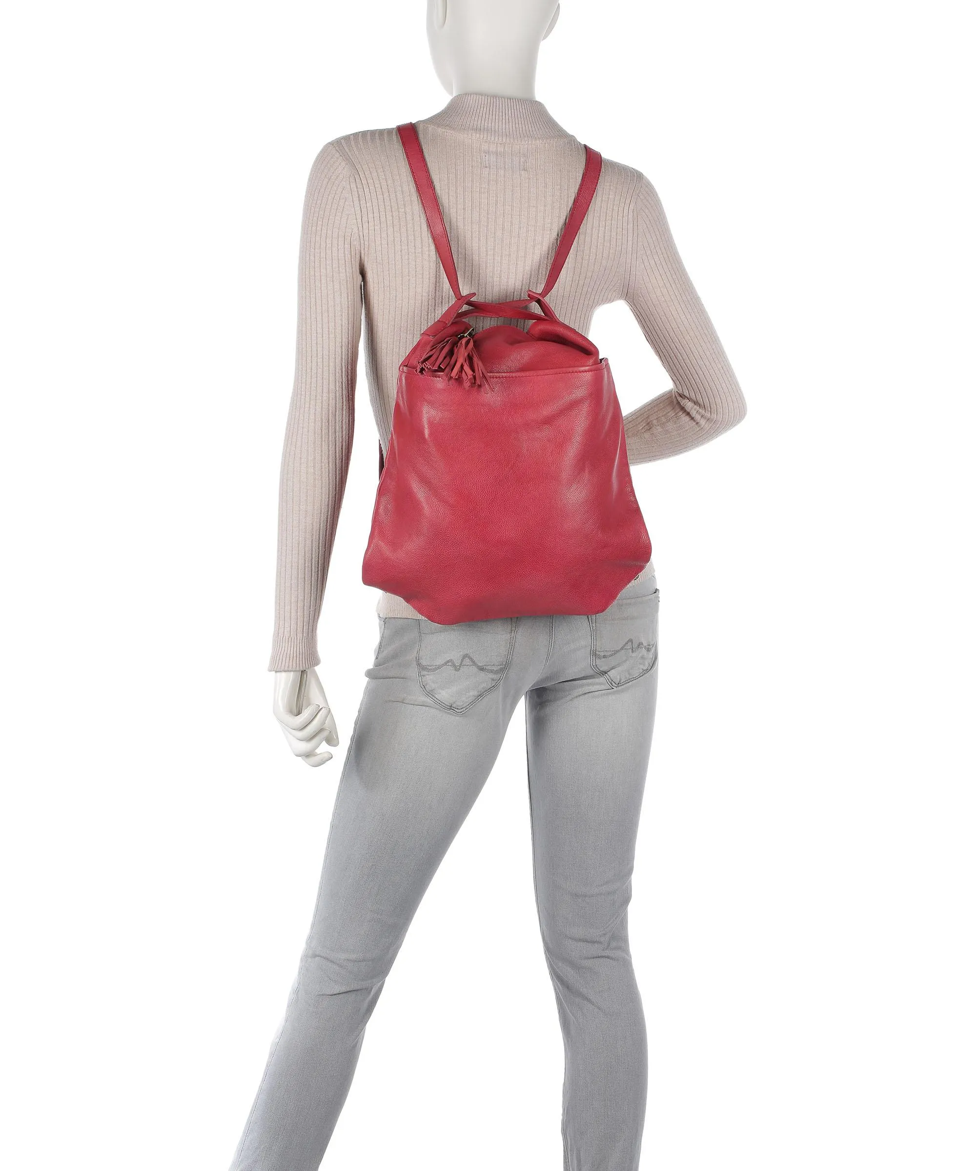  Taschendieb Wien Kohlmarkt 3 Borsa a zainetto pelle di vacchetta grana pink  