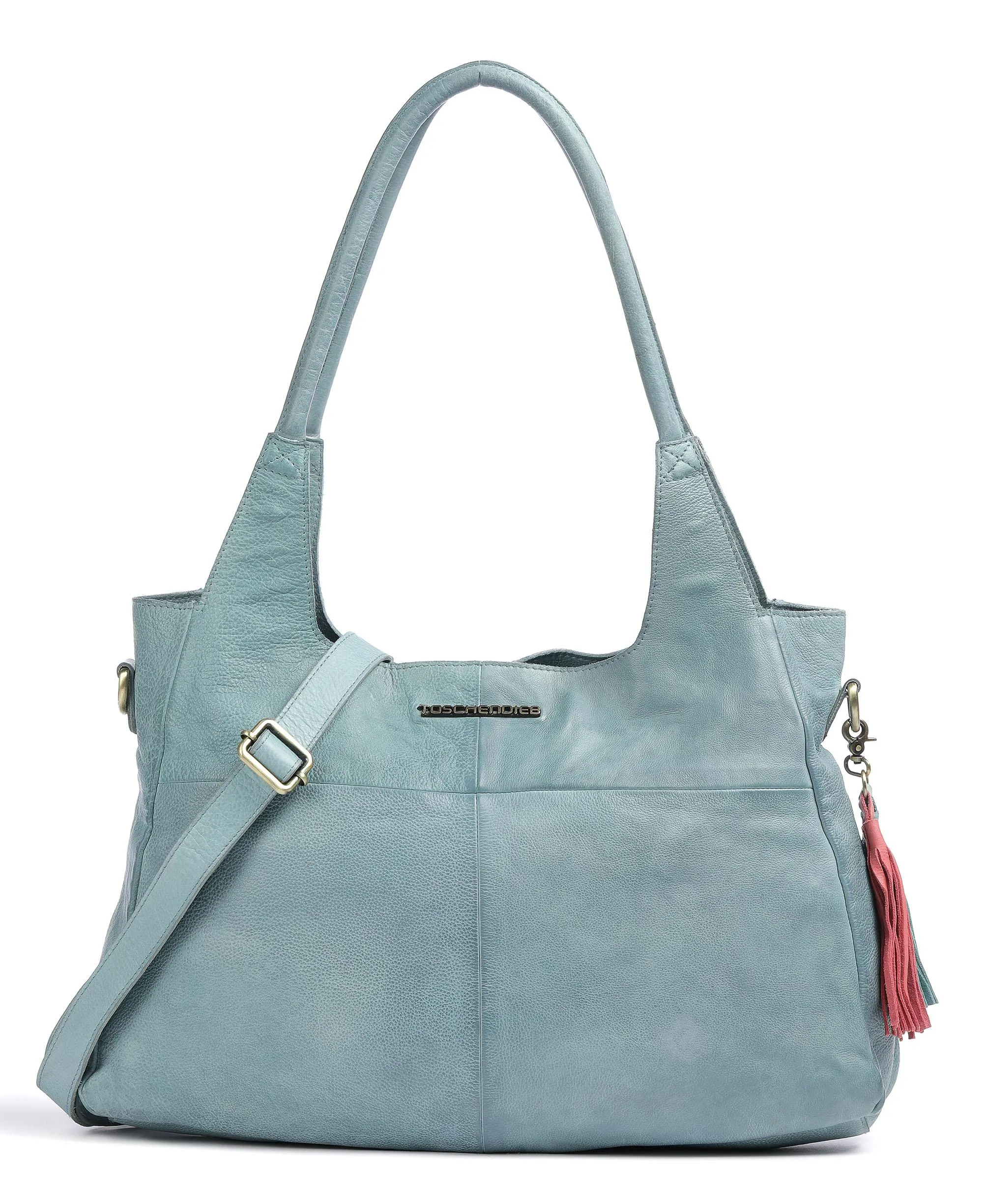  Taschendieb Wien Kohlmarkt 30 Borsa hobo pelle di vacchetta grana blu-grigio  