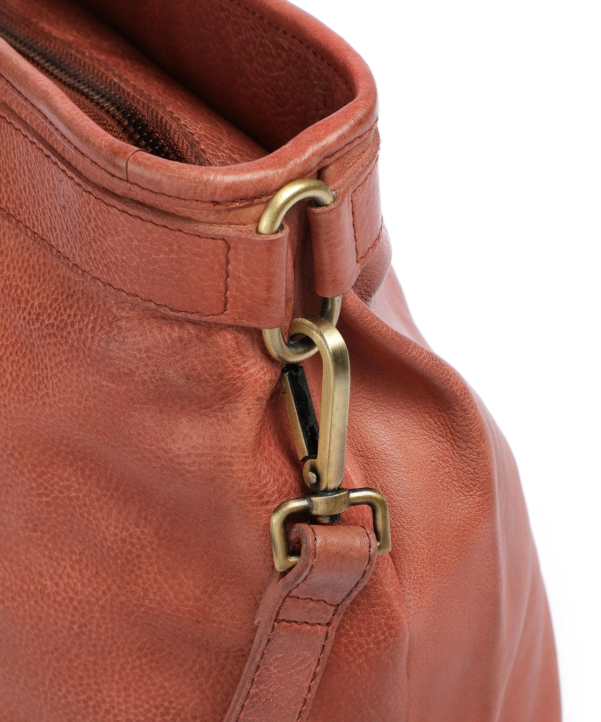  Taschendieb Wien Kohlmarkt 67 Borsa shopper pelle di vacchetta grana marrone rosso  
