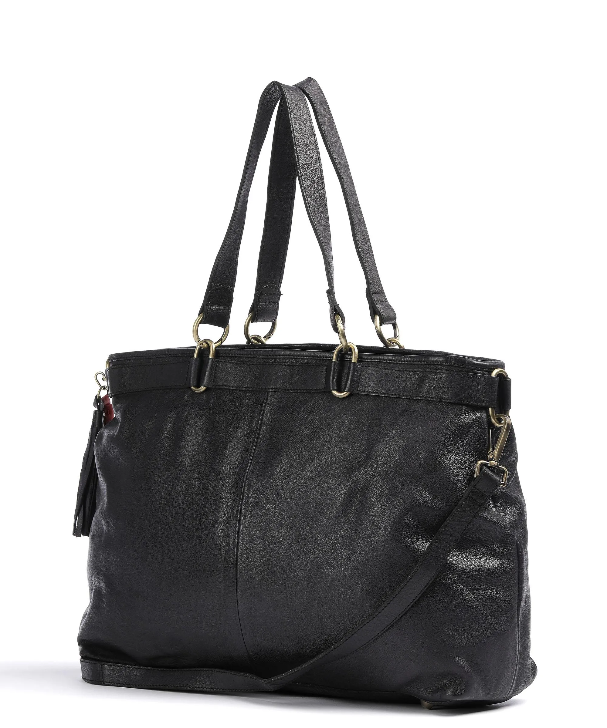  Taschendieb Wien Kohlmarkt 67 Borsa shopper pelle di vacchetta grana nero  