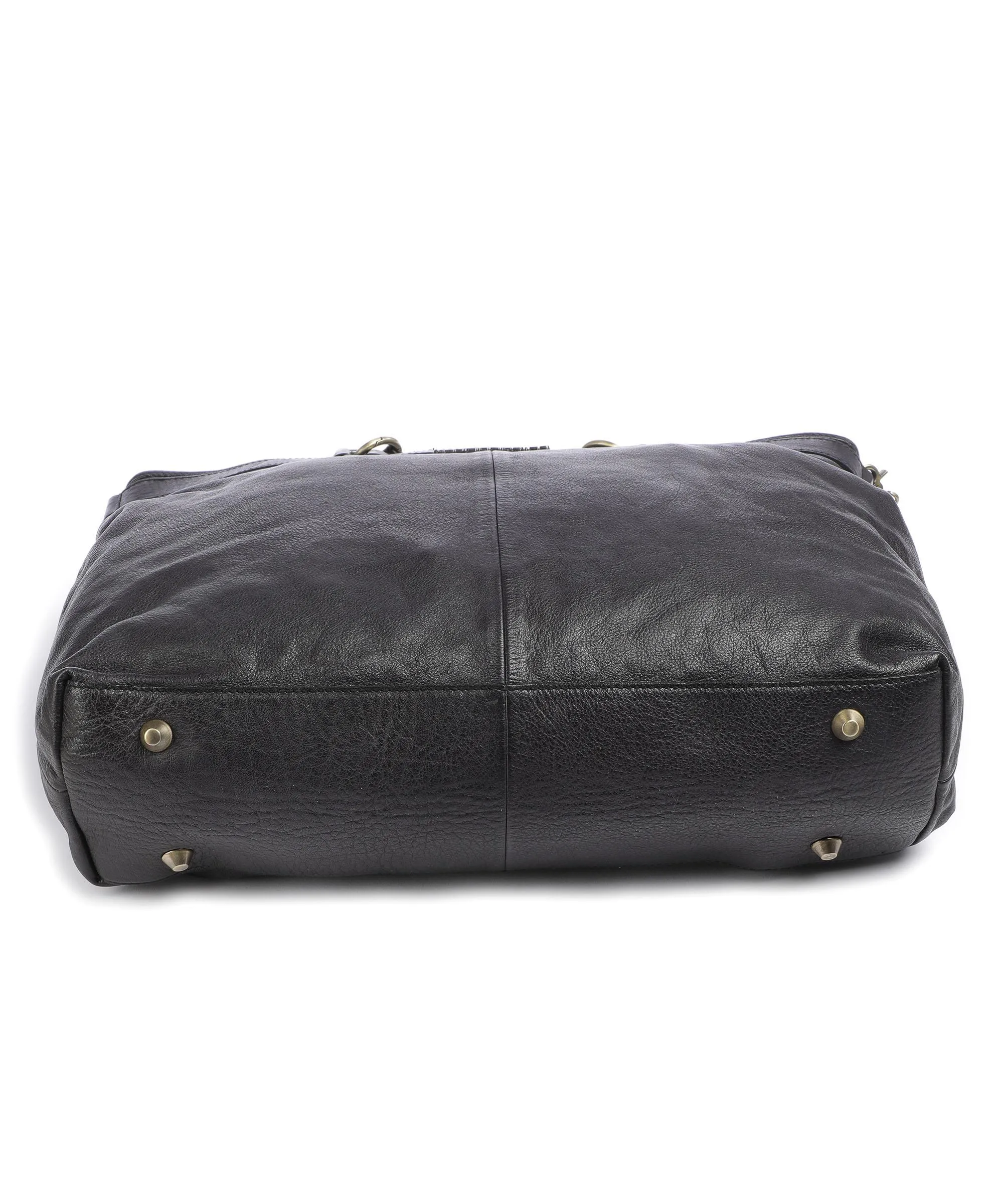  Taschendieb Wien Kohlmarkt 67 Borsa shopper pelle di vacchetta grana nero  