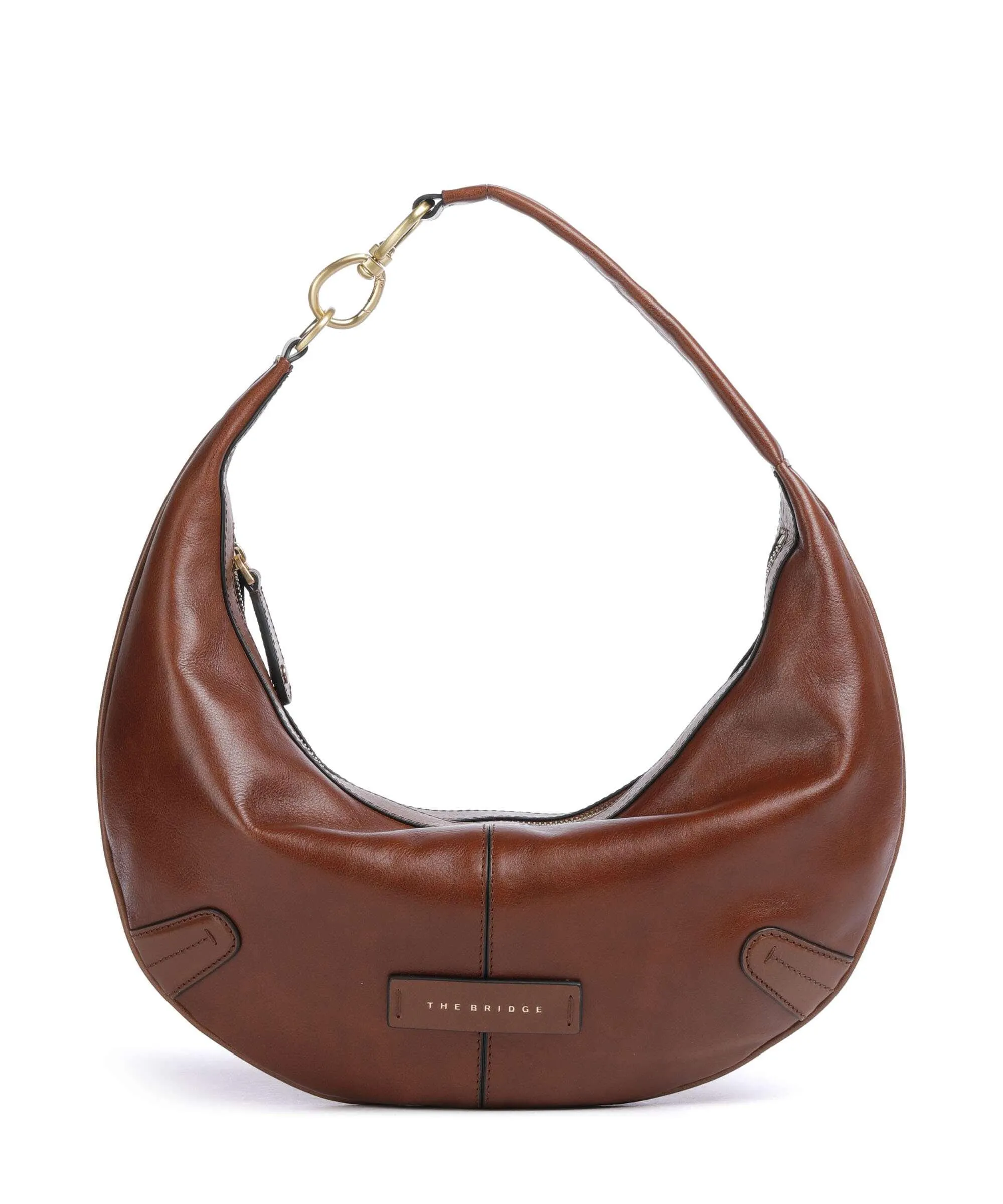  The Bridge Flavia Borsa hobo pelle di vacchetta finemente grana marrone  