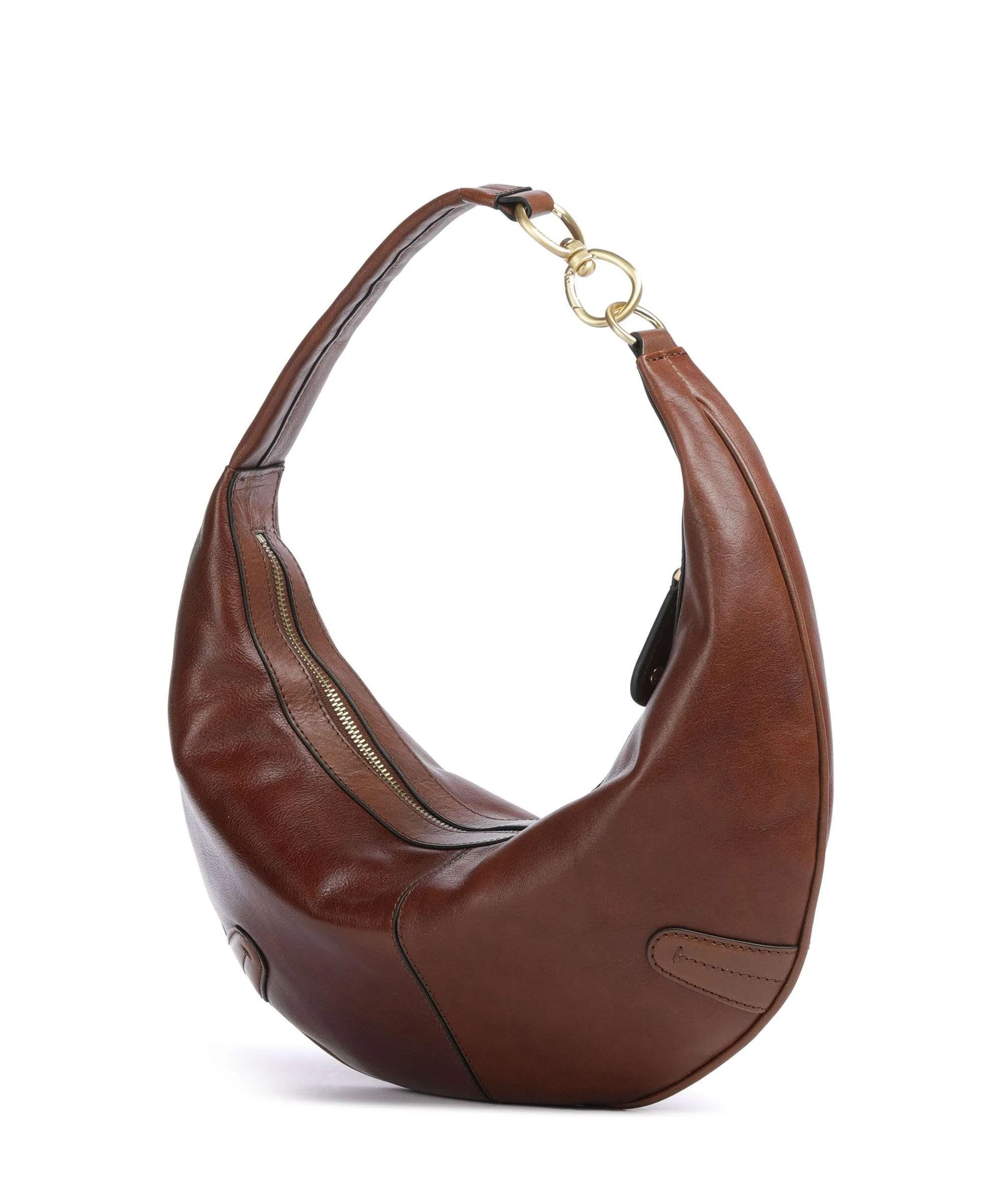  The Bridge Flavia Borsa hobo pelle di vacchetta finemente grana marrone  