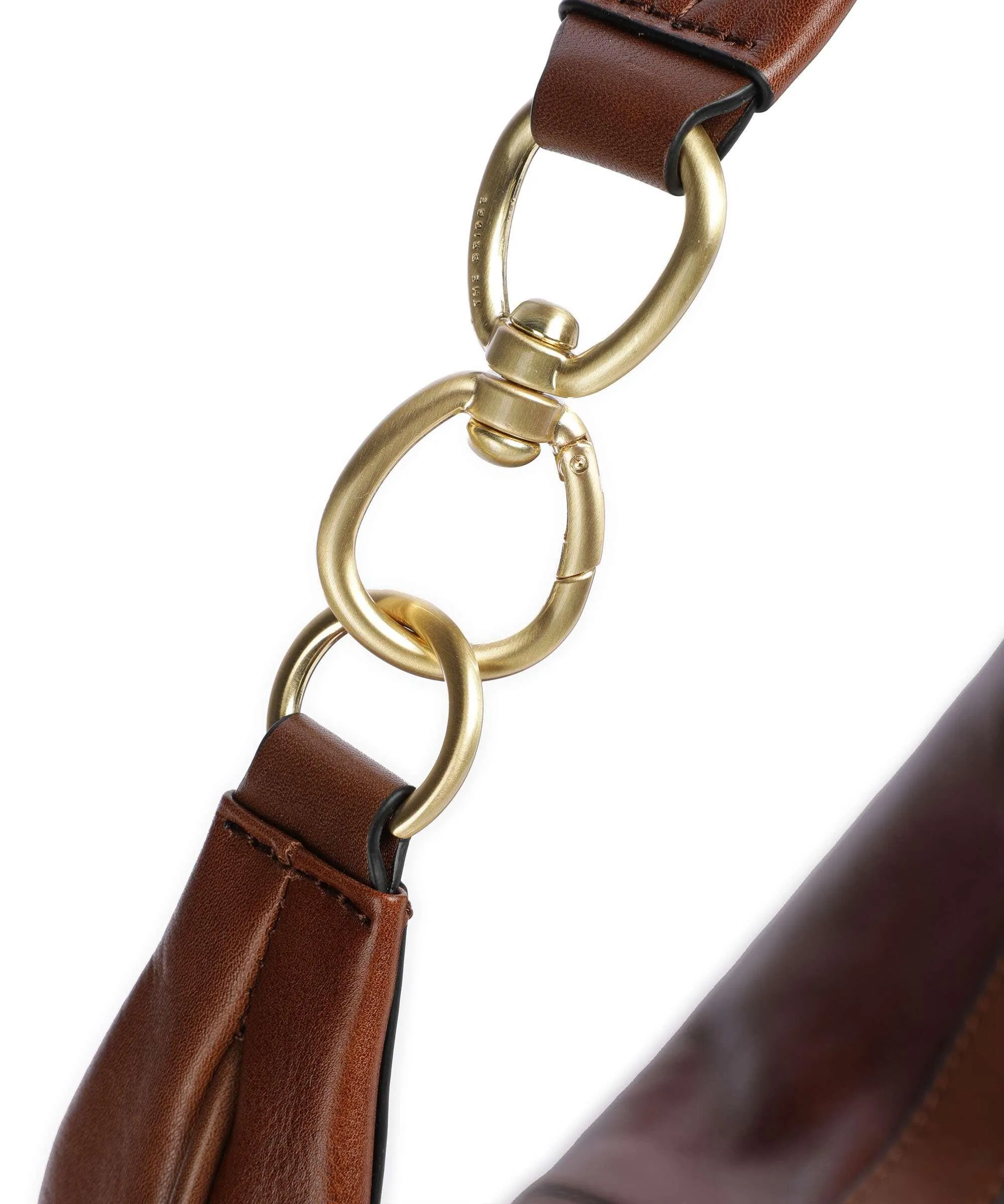  The Bridge Flavia Borsa hobo pelle di vacchetta finemente grana marrone  